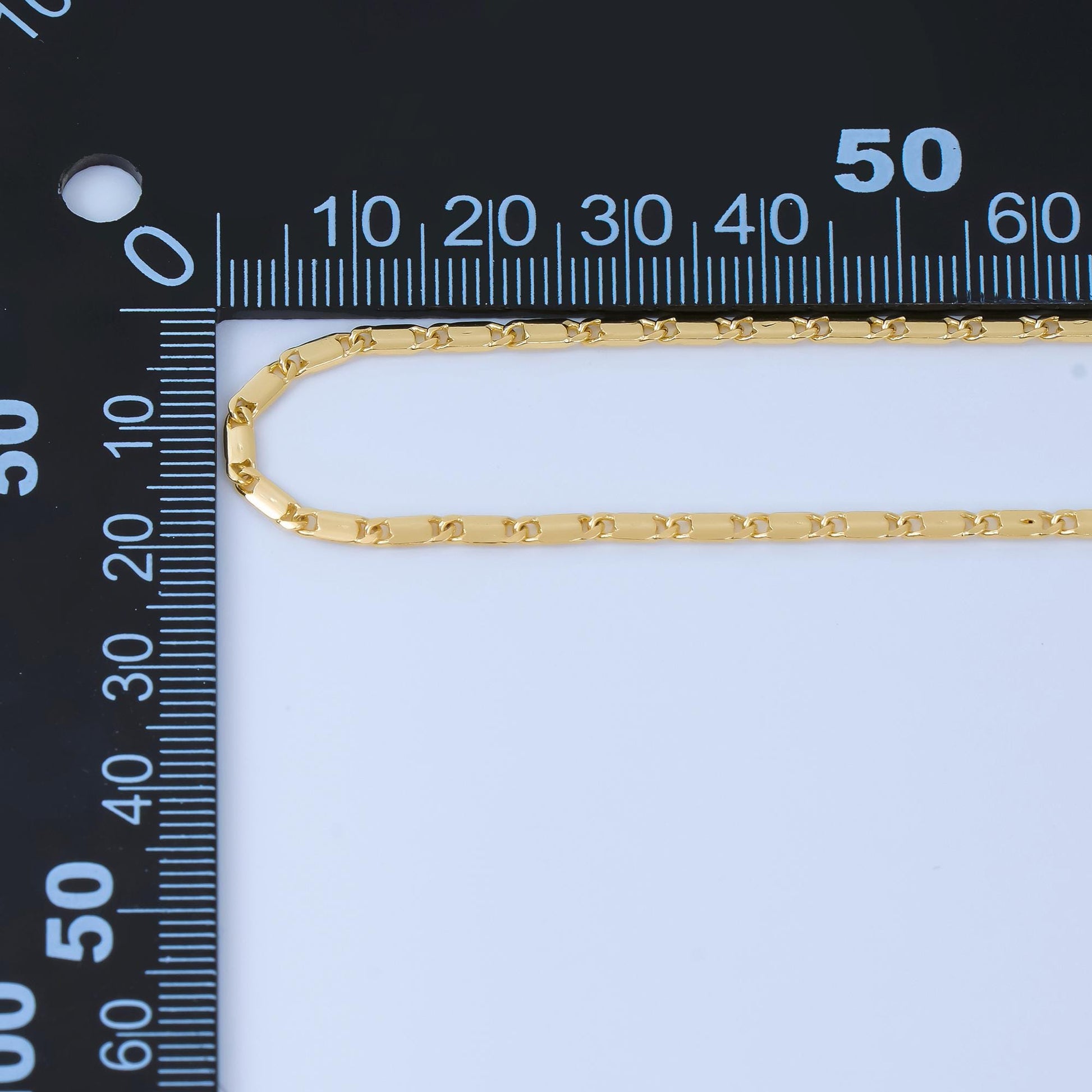 24K Gold Filled 2.2mm Minimalist Bar Unfinished Chain by Yard | ROLL-1737
