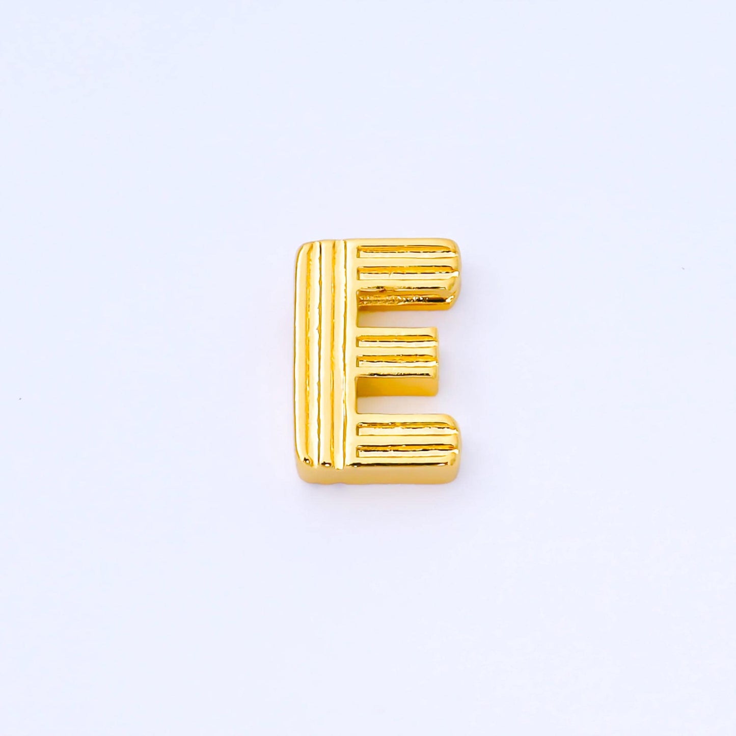 24K Gold Filled 15mm Initial Letter Alphabet Groovy Initial Spacer Bead | AF066 - AF078
