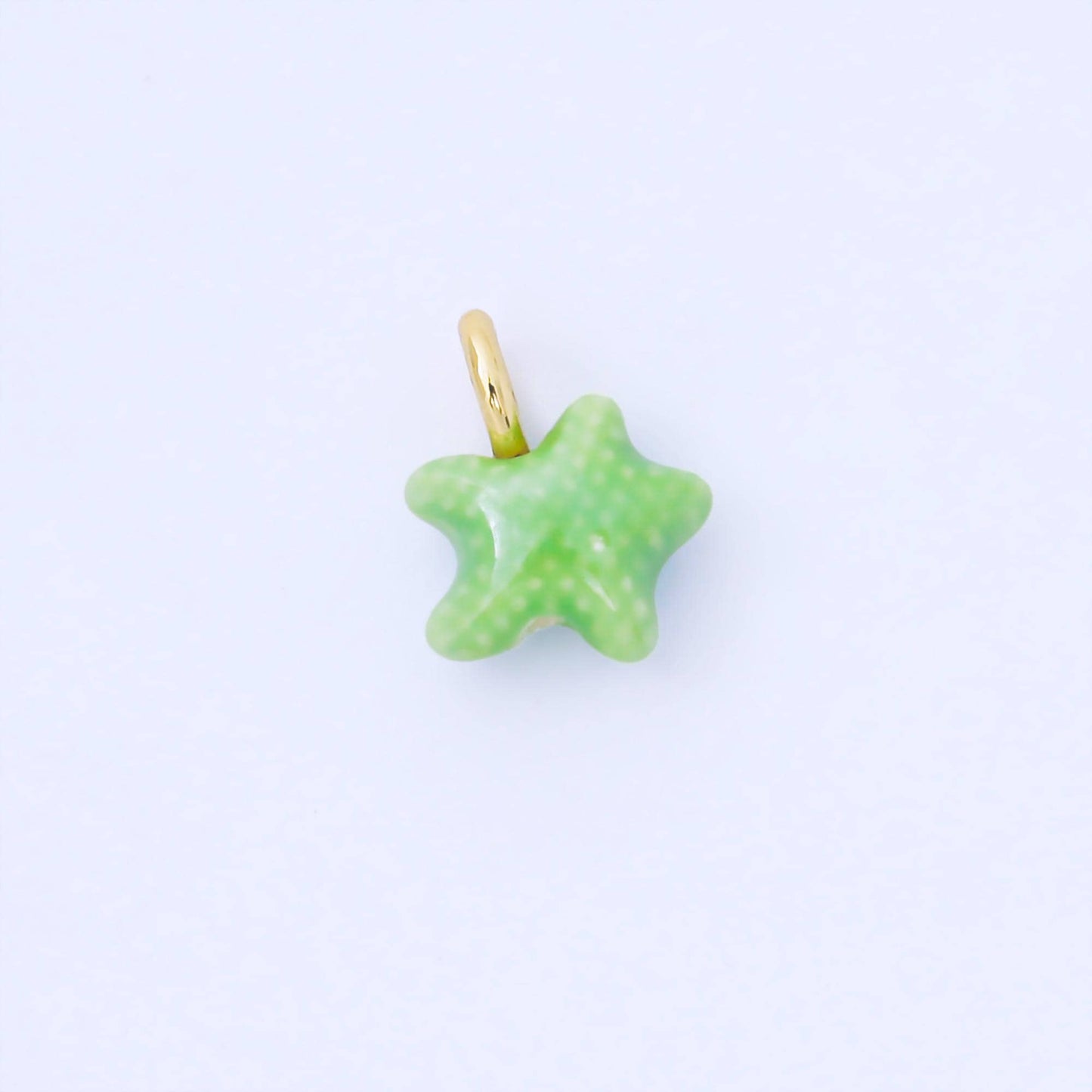 24K Gold Filled 15mm Handmade Ceramic Celestial Star Drop Charm | AF1532 - AF1539