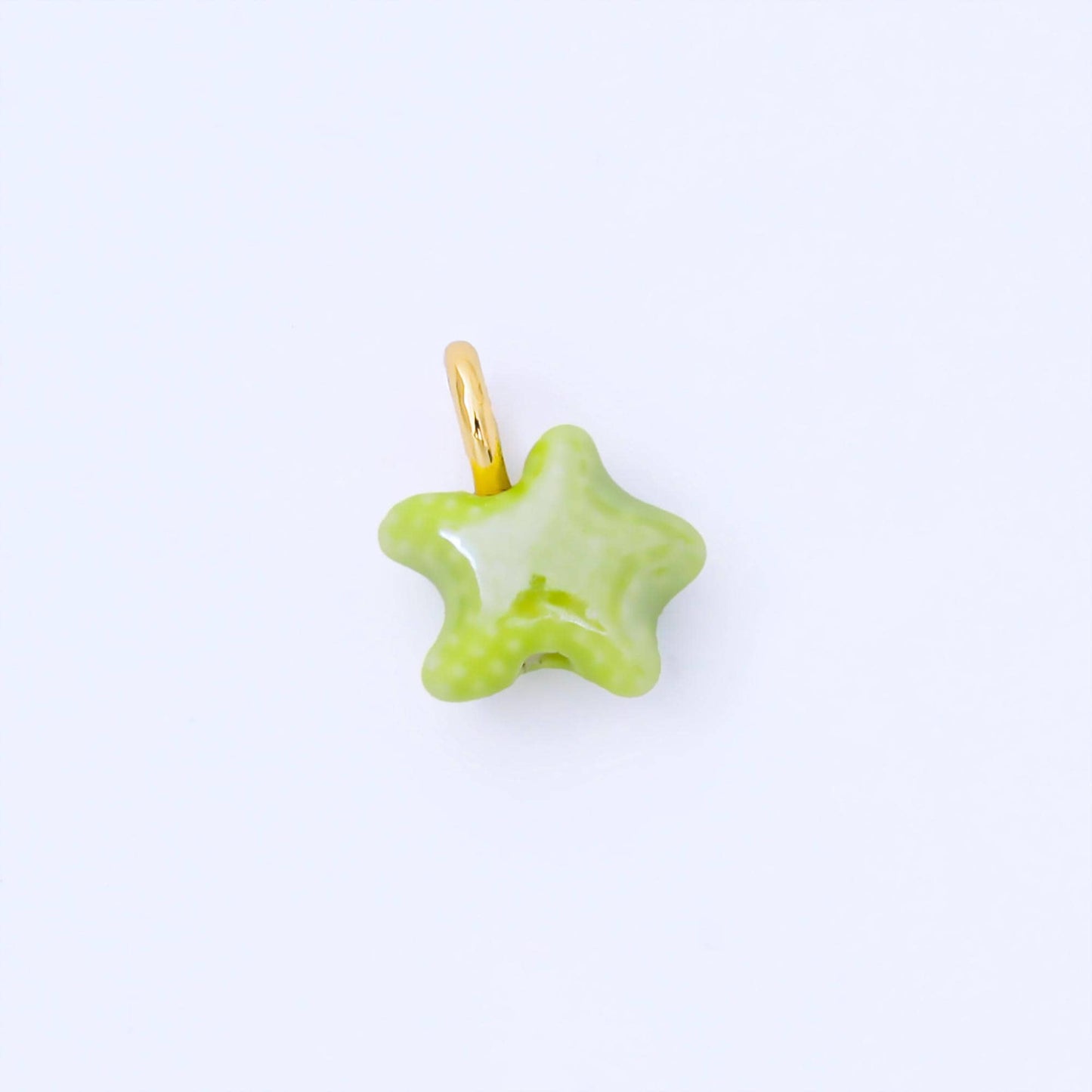 24K Gold Filled 15mm Handmade Ceramic Celestial Star Drop Charm | AF1532 - AF1539