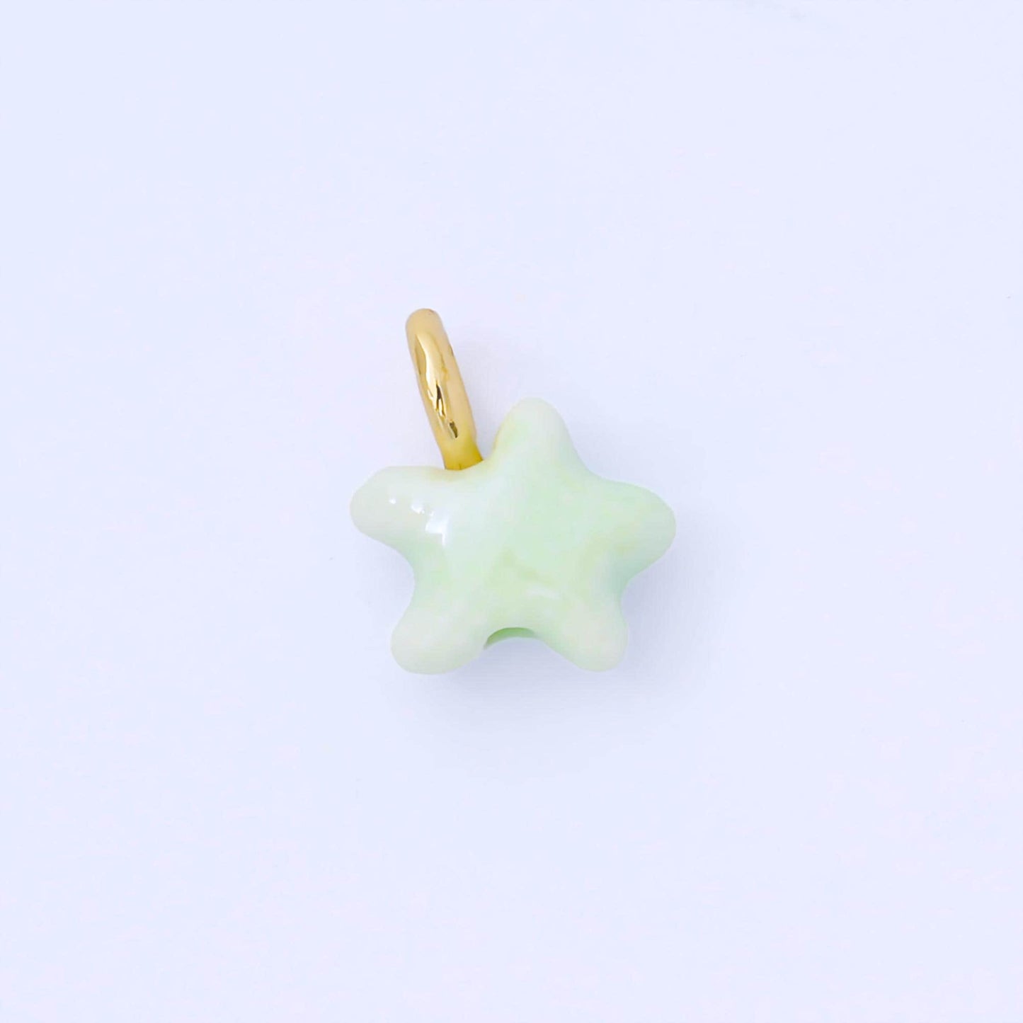 24K Gold Filled 15mm Handmade Ceramic Celestial Star Drop Charm | AF1532 - AF1539