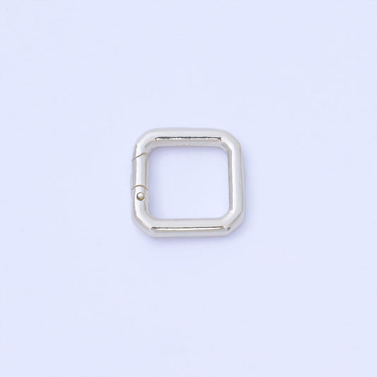 S925 Sterling Silver 13mm Square-Shaped Push Gate Clasp Closure Finding | SL-694
