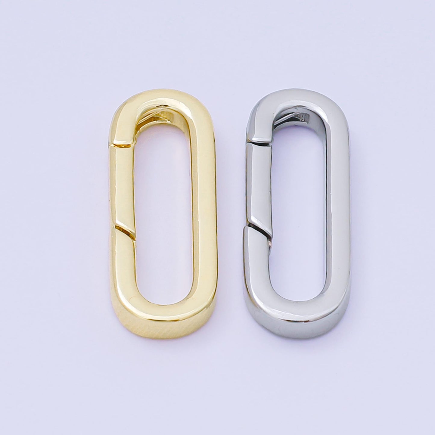 14K Gold Filled 21mm Long Oval Push Gate Clasp Closure Finding in Gold & Silver | Z1335