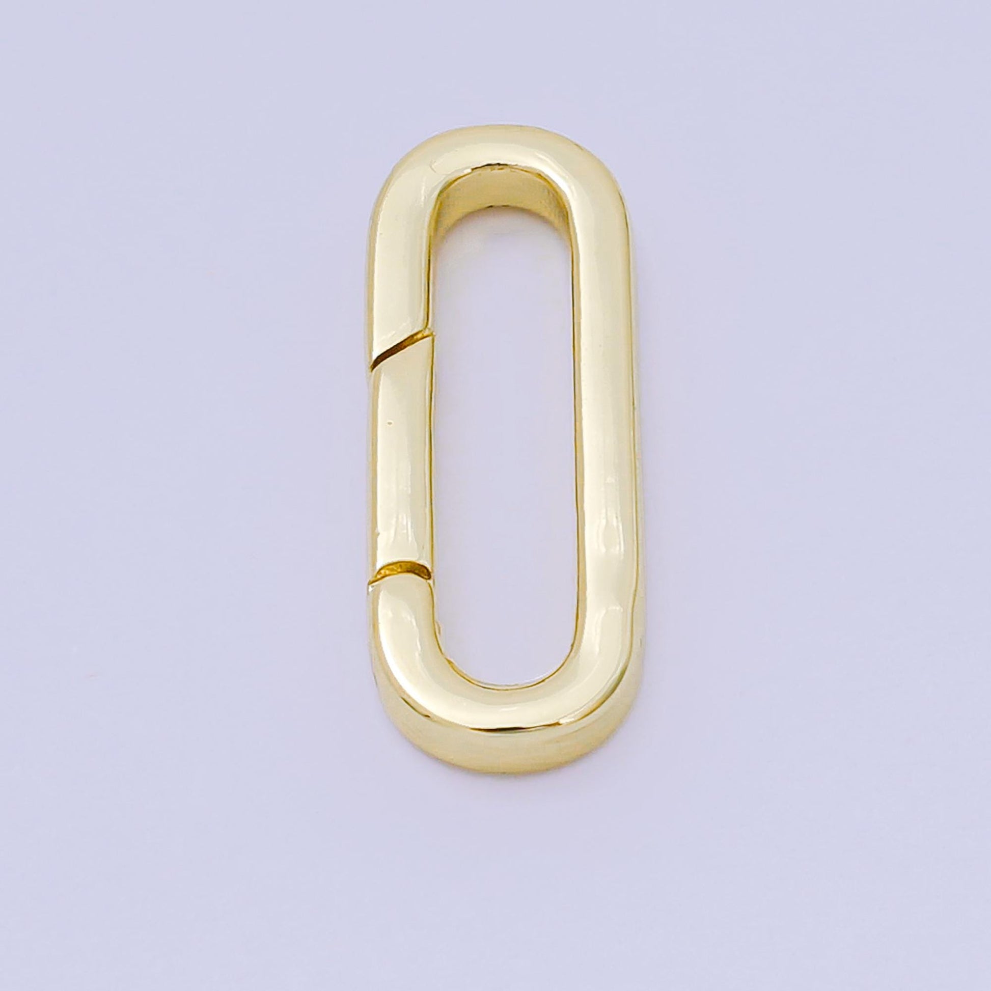 14K Gold Filled 21mm Long Oval Push Gate Clasp Closure Finding in Gold & Silver | Z1335