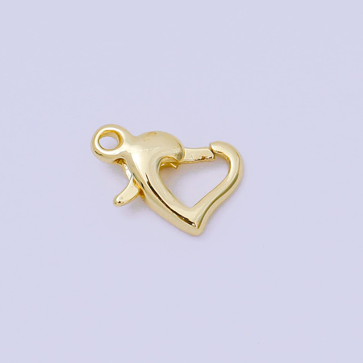 14K Gold Filled 13mm Heart-Shaped Lobster Clasp Closure Finding in Gold & Silver | Z1341