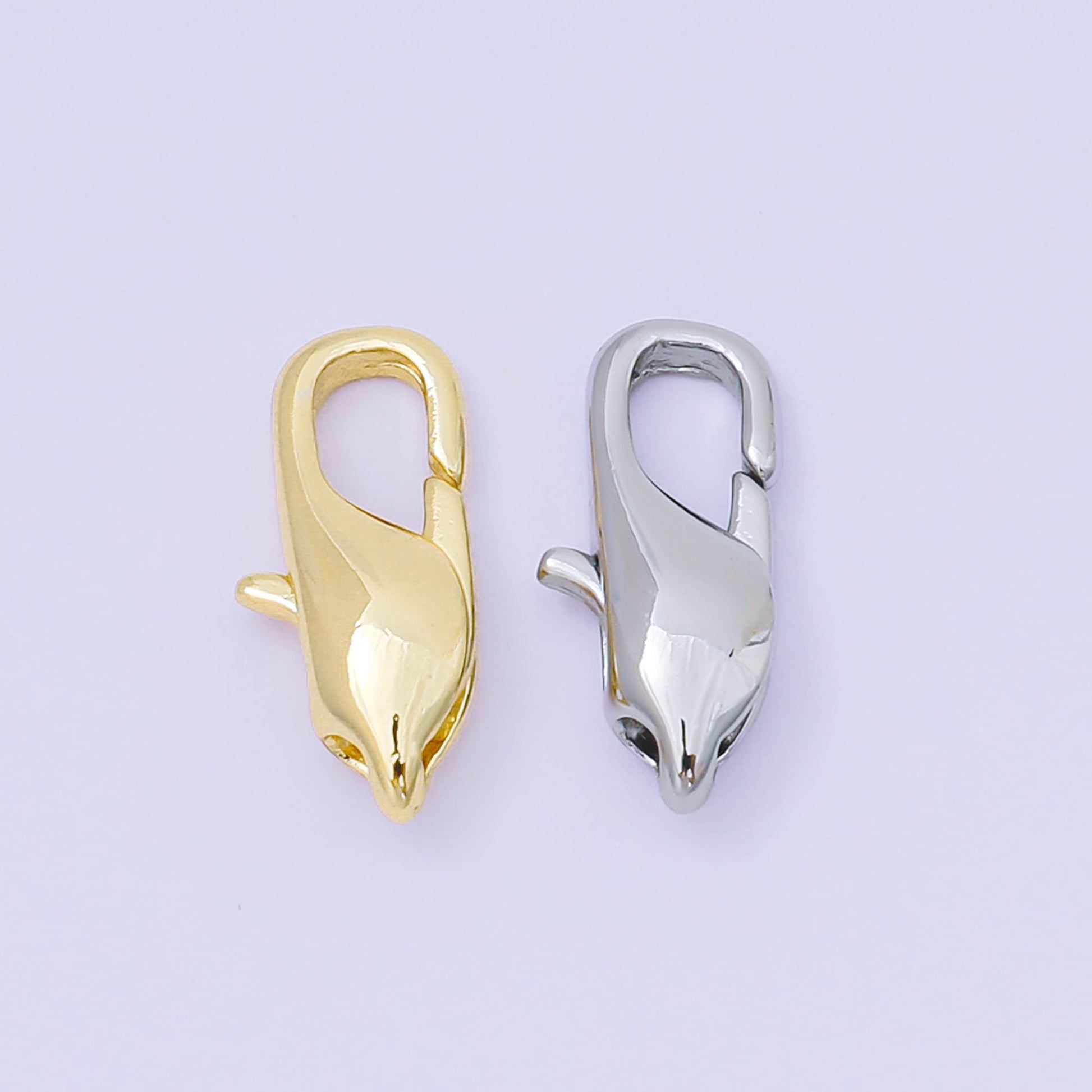 14K Gold Filled 15mm Minimalist Lobster Clasp Closure Finding in Gold & Silver | Z1338