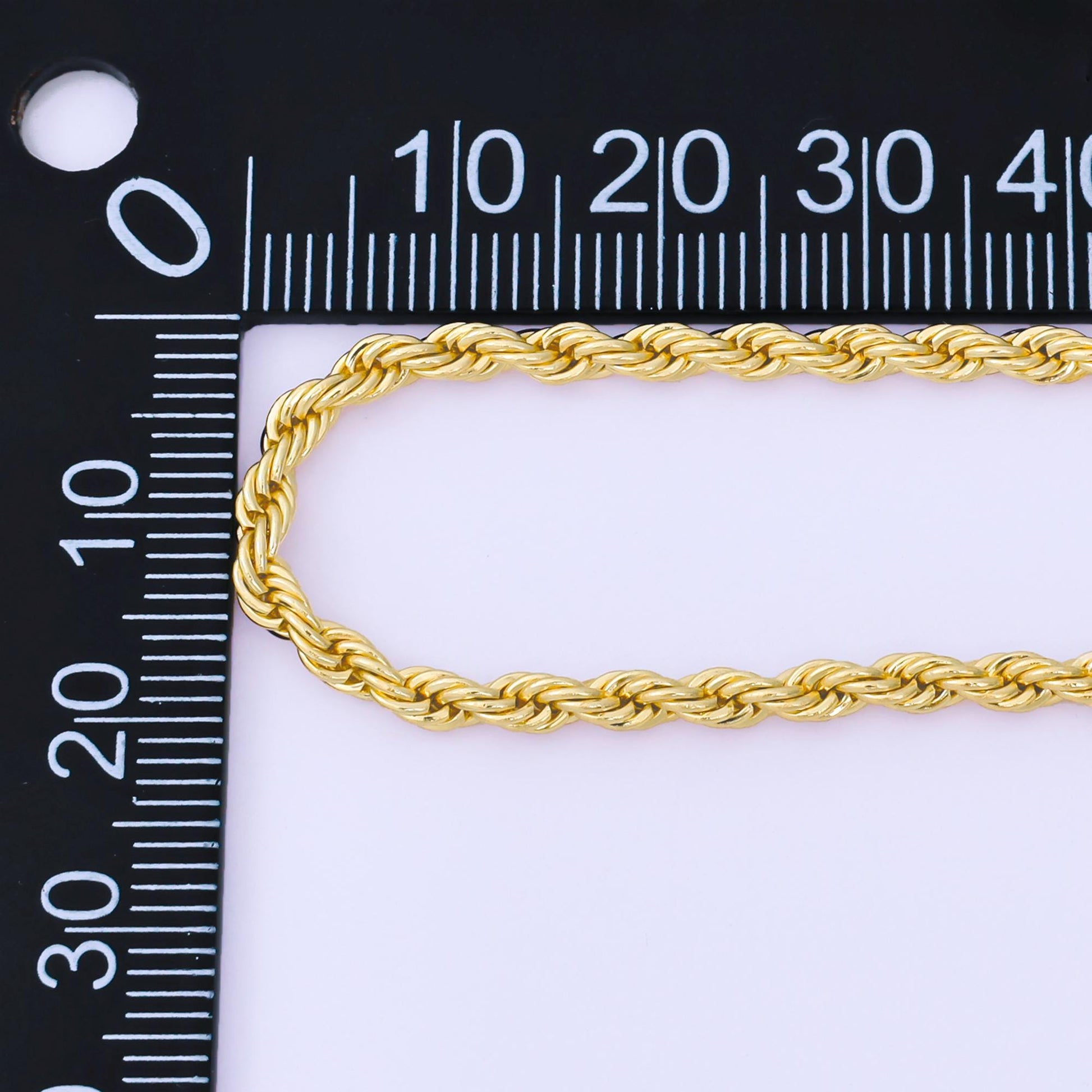 14K Gold Filled 3mm Rope Chain 18.5 Inch Necklace w. Extender | WA-1373