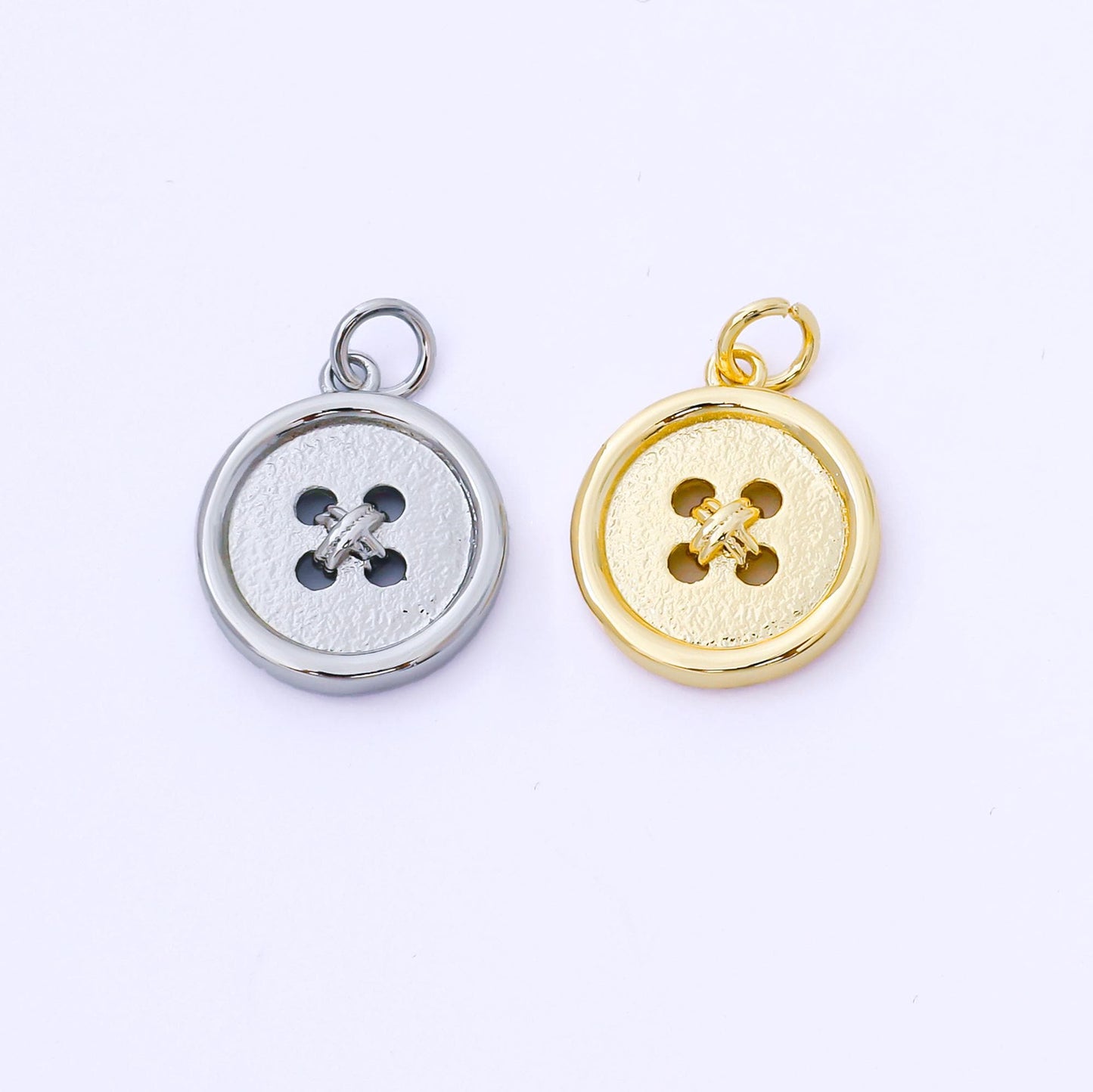 24K Gold Filled 17mm Clothes Buttons Charm in Gold & Silver | AF1548