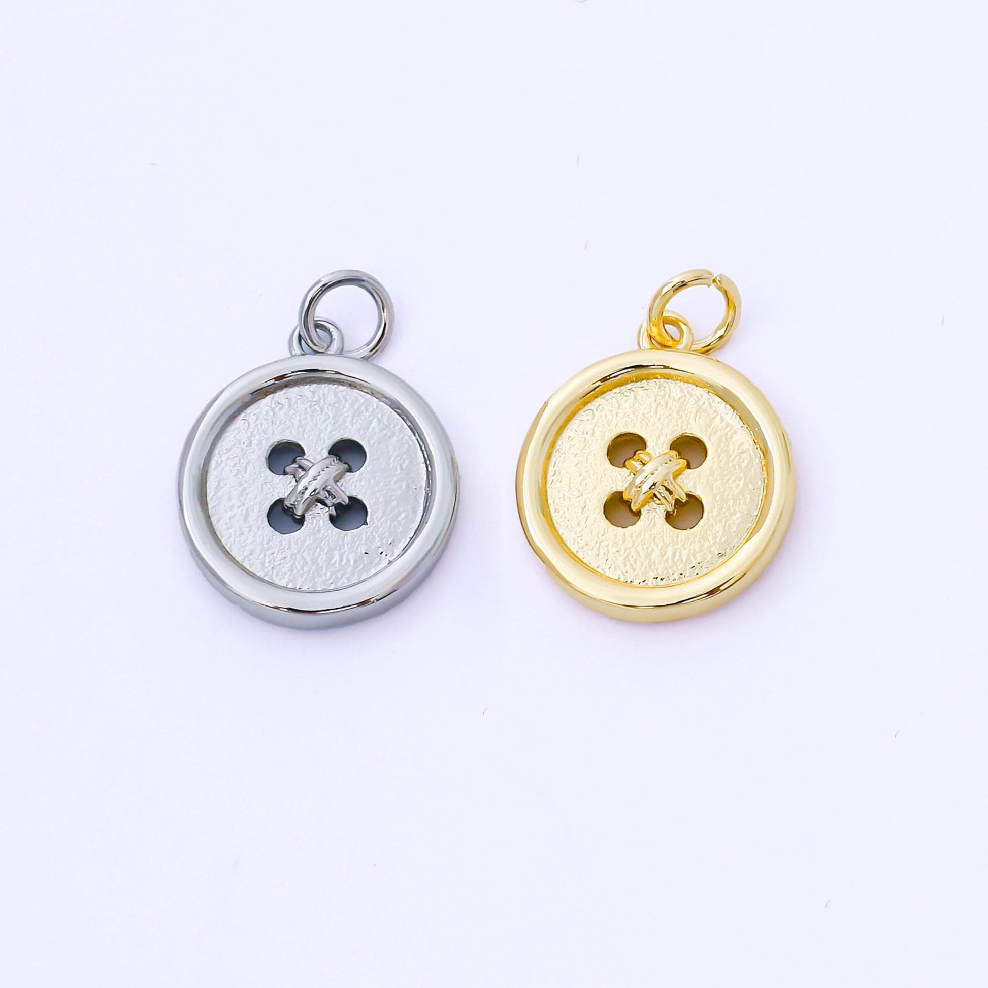 24K Gold Filled 17mm Clothes Buttons Charm in Gold & Silver | AF1548