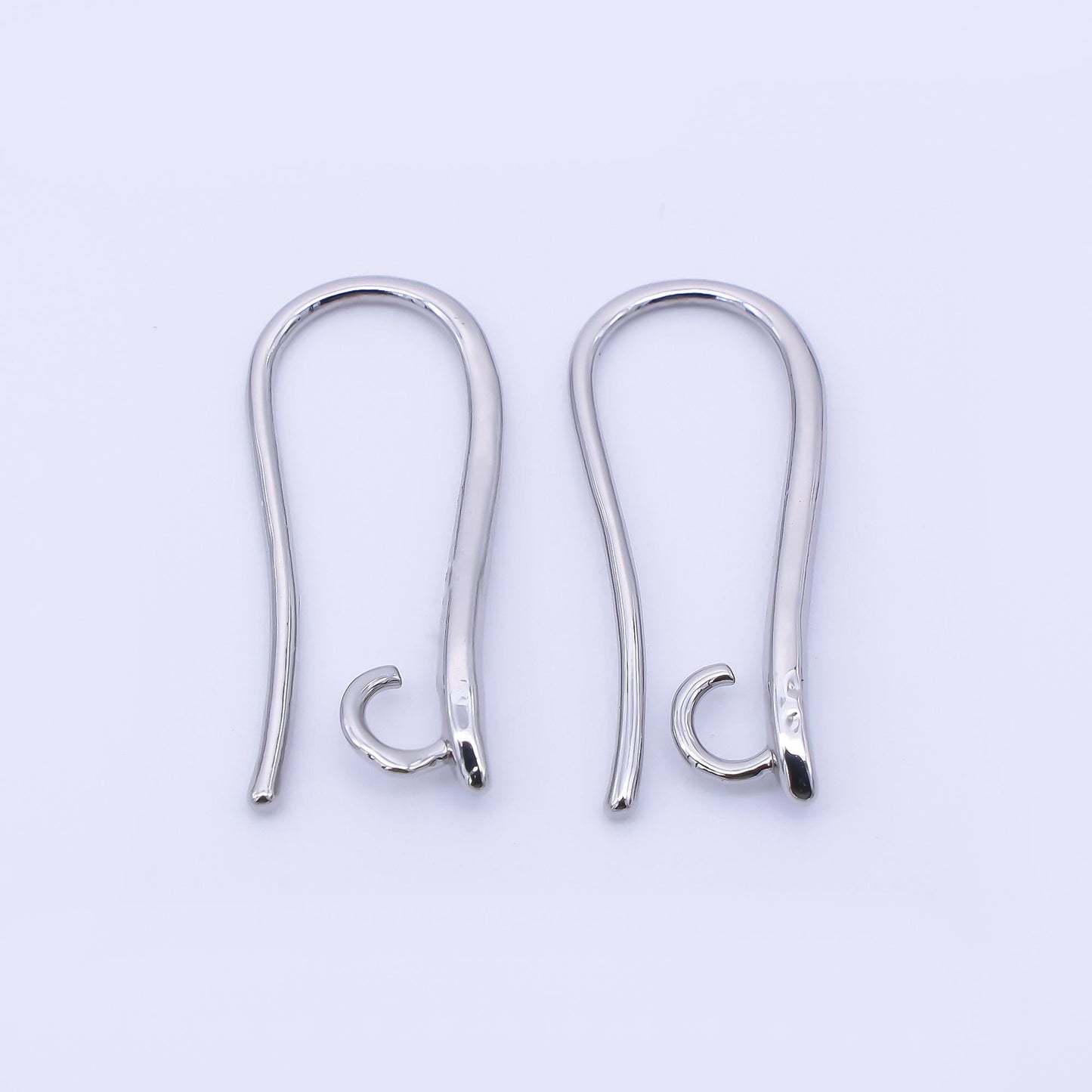 14K Gold Filled 19mm Minimalist Fish Hook Open Loop Earring Findings in Gold & Silver | Z1333 Z1334