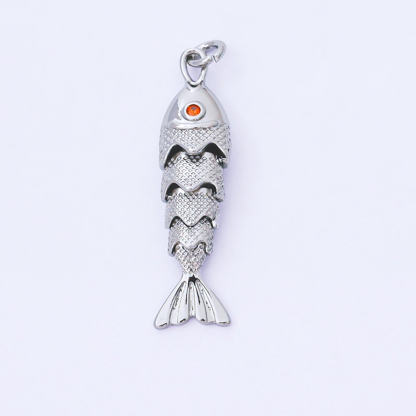 14K Gold Filled 9mm Orange Round CZ Under the Sea Fish Moveable Animals Charm | AF1525 AF1526