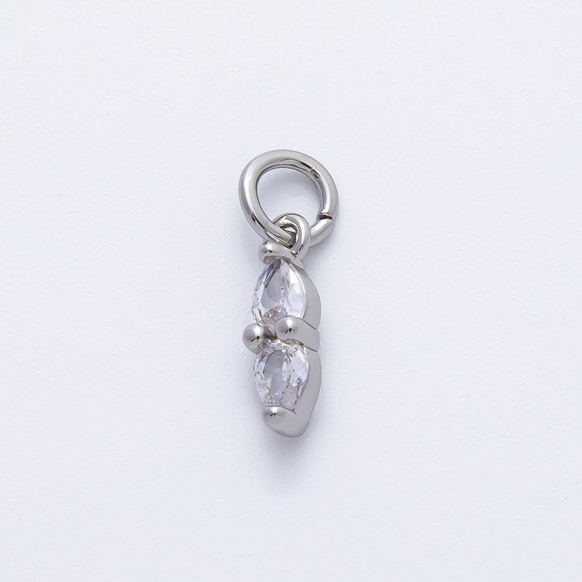18K Gold Filled 15mm Inverted Clear Teardrop CZ Dainty Charm in Gold & Silver | AF1363