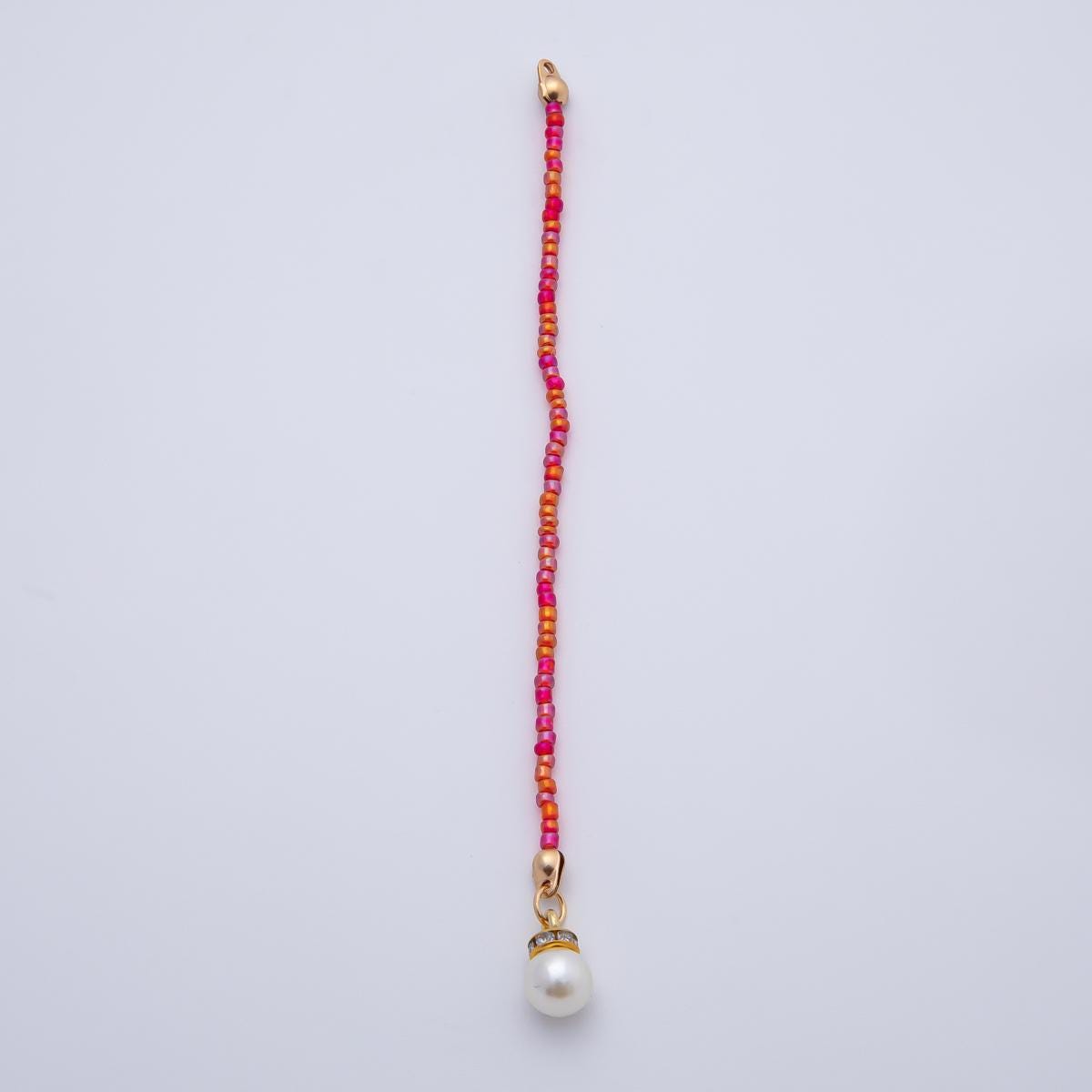 18K Gold Filled 123mm Shell Pearl Pink Red Gemstone Crimp Drop Finding | Z1396
