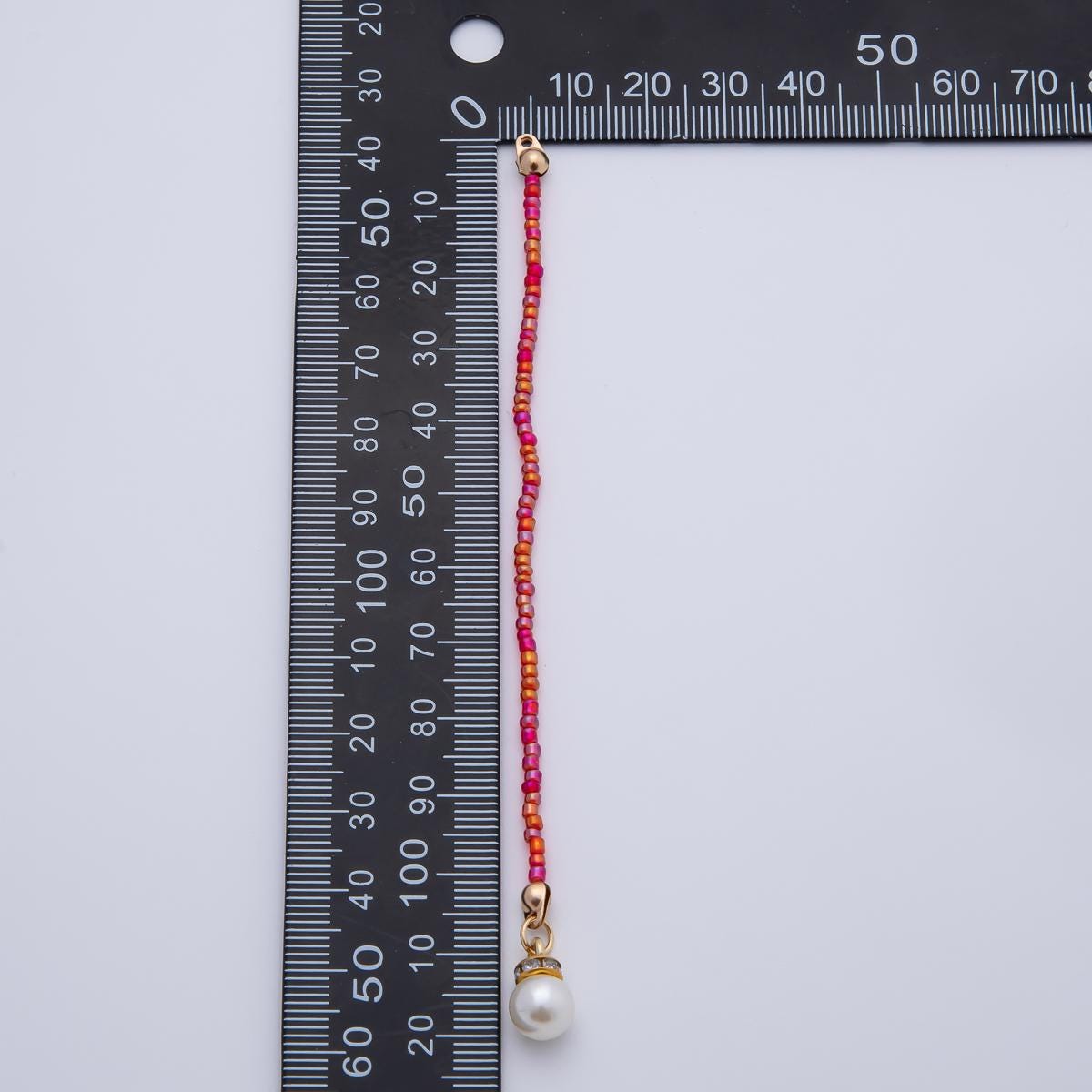 18K Gold Filled 123mm Shell Pearl Pink Red Gemstone Crimp Drop Finding | Z1396