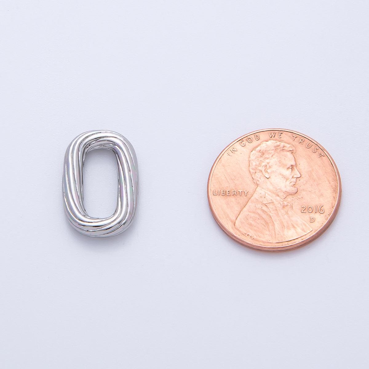 Dainty Rope Oval Oblong charm 18k gold filled Oval link connector | Z-1412