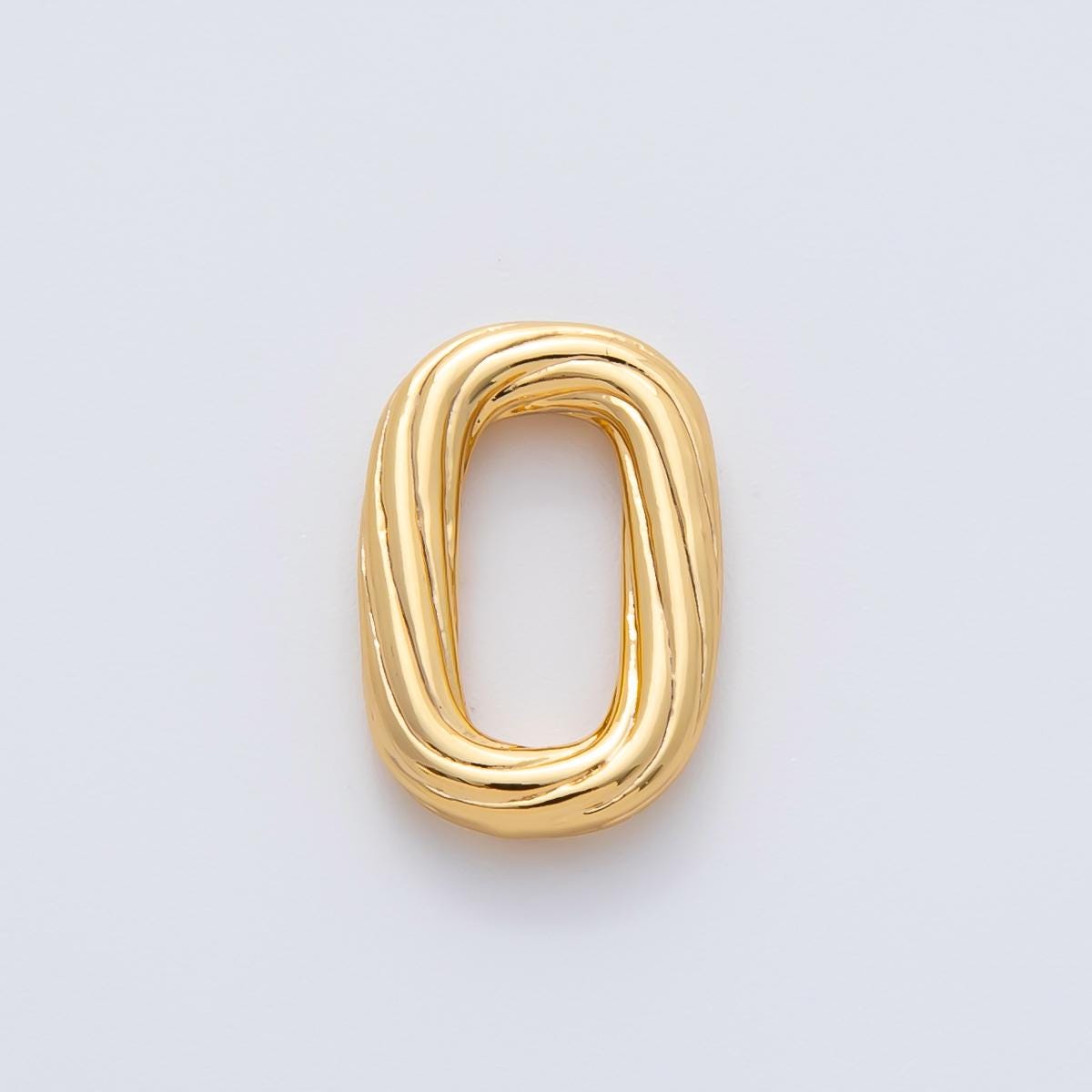 Dainty Rope Oval Oblong charm 18k gold filled Oval link connector | Z-1412