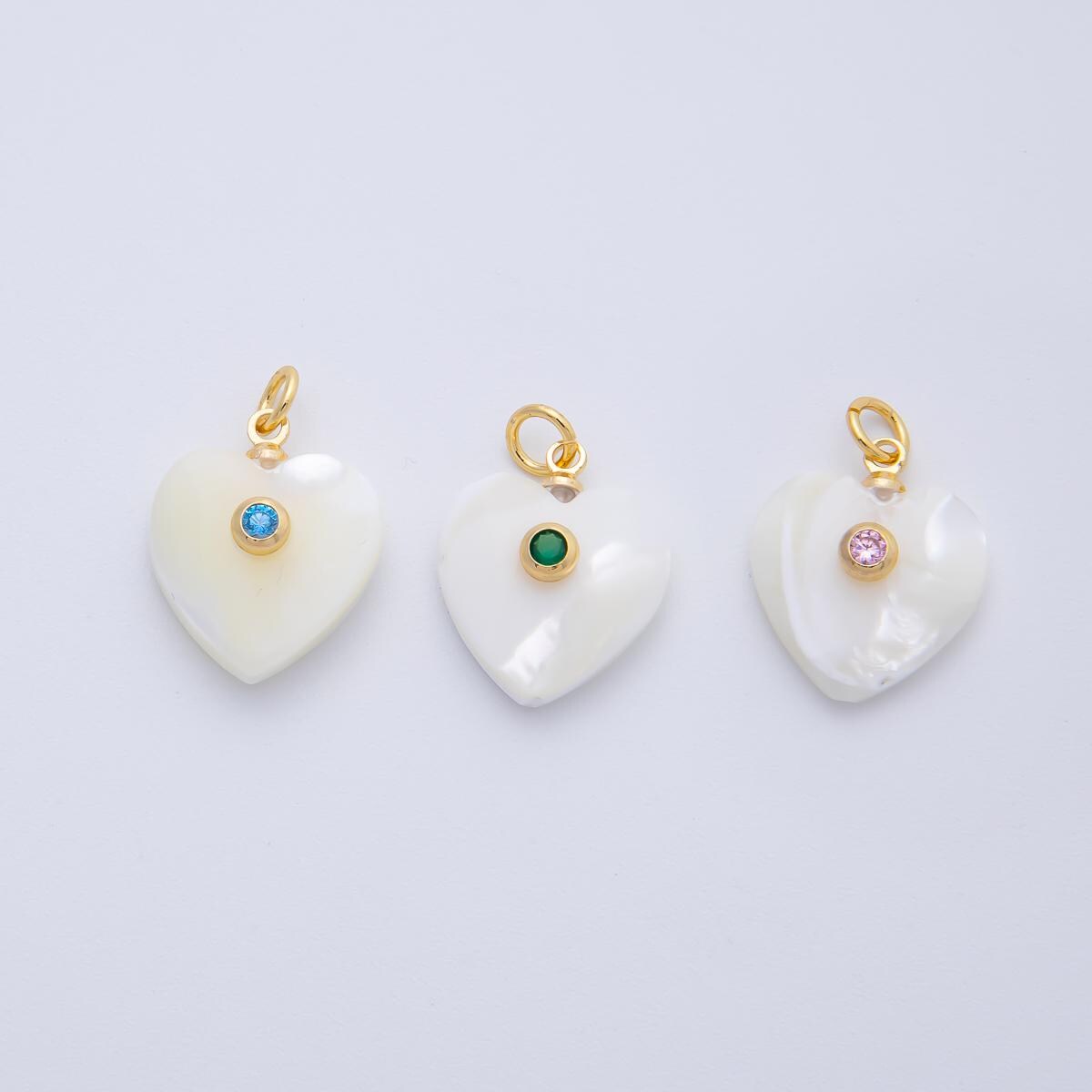 Dainty White heart pearls charm Snow Shell Pearl for necklace bracelet earring wedding jewelry making minimalist with w AF-557