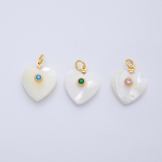 Dainty White heart pearls charm Snow Shell Pearl for necklace bracelet earring wedding jewelry making minimalist with w AF-557
