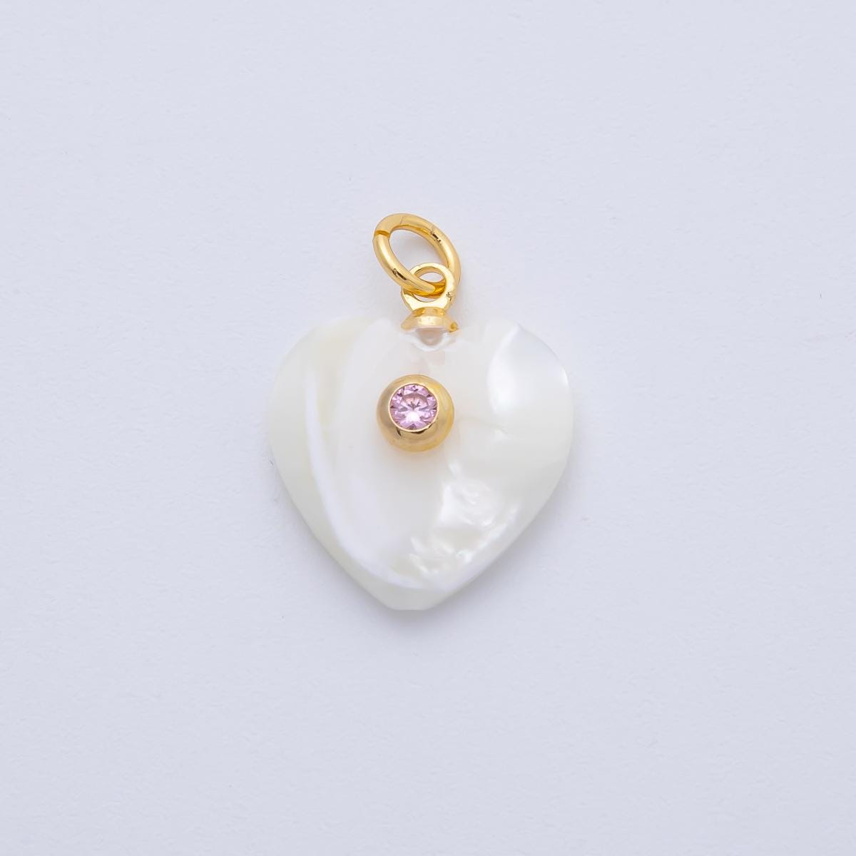 Dainty White heart pearls charm Snow Shell Pearl for necklace bracelet earring wedding jewelry making minimalist with w AF-557