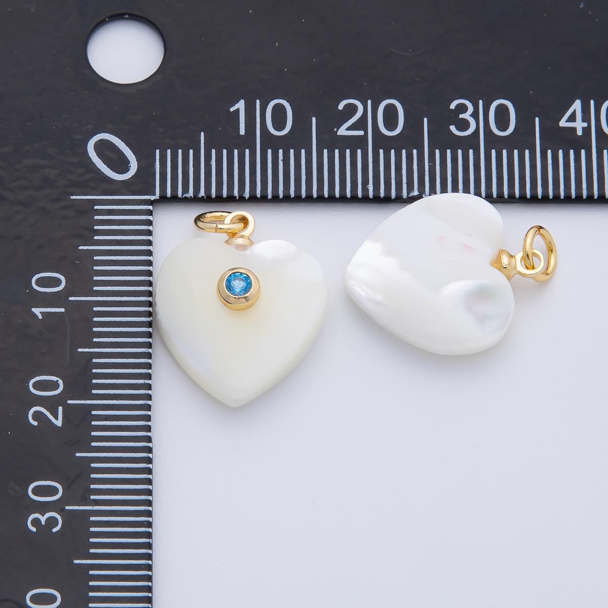 Dainty White heart pearls charm Snow Shell Pearl for necklace bracelet earring wedding jewelry making minimalist with w AF-557