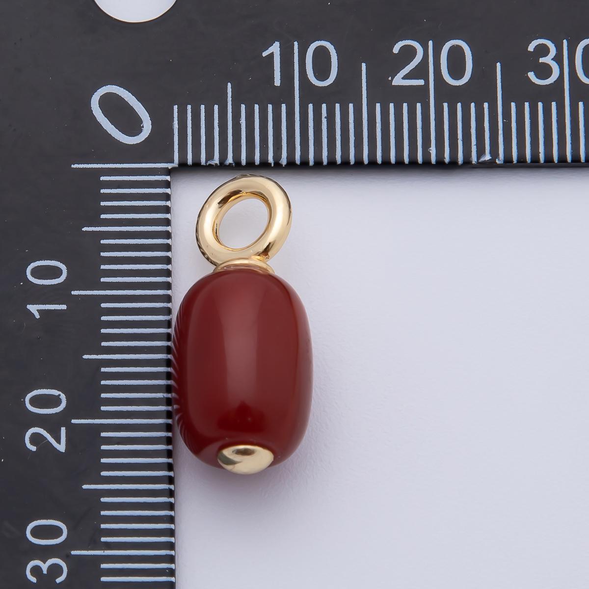 18K Gold Filled Gemstone Carnelian Stone Drop Charm | AF-1394