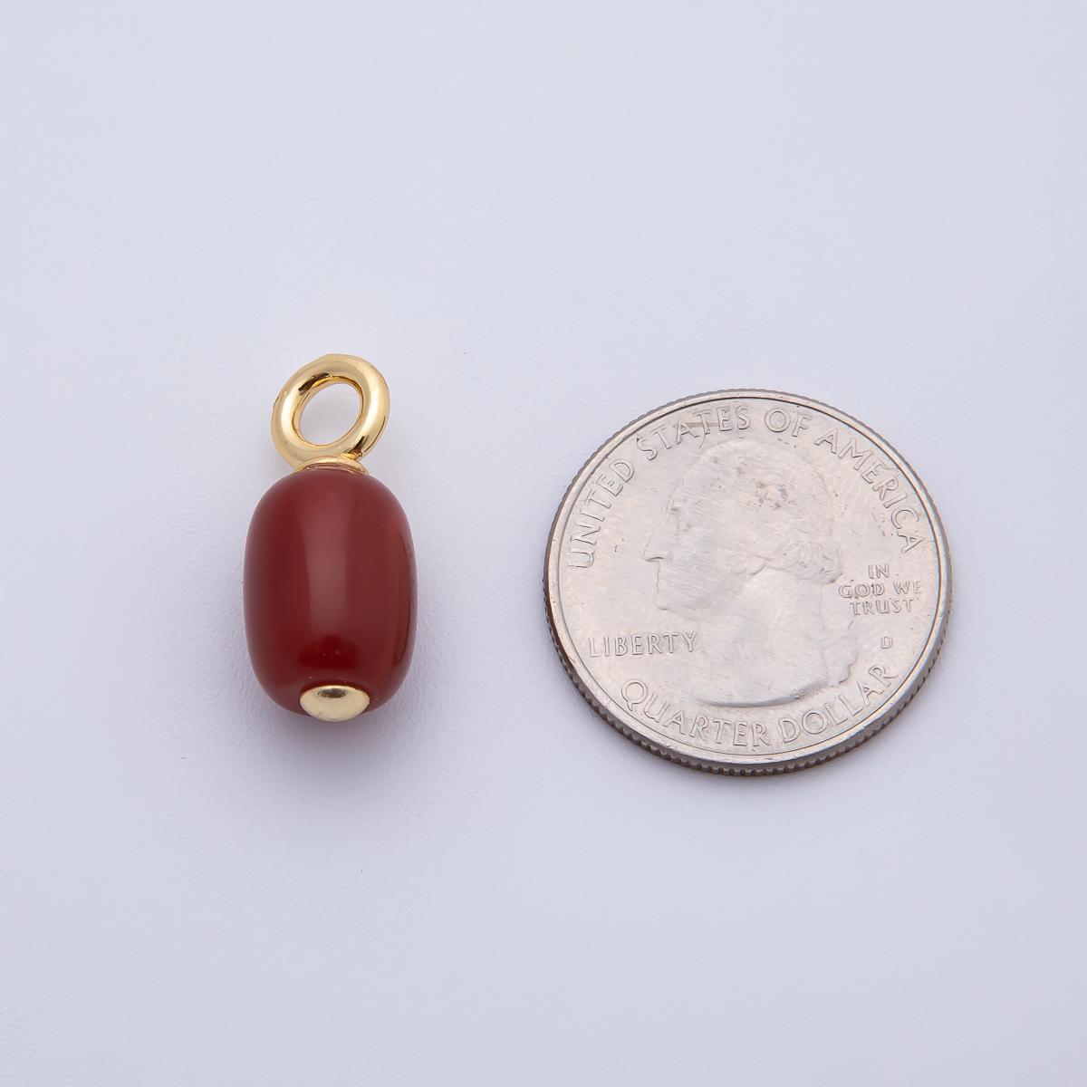 18K Gold Filled Gemstone Carnelian Stone Drop Charm | AF-1394
