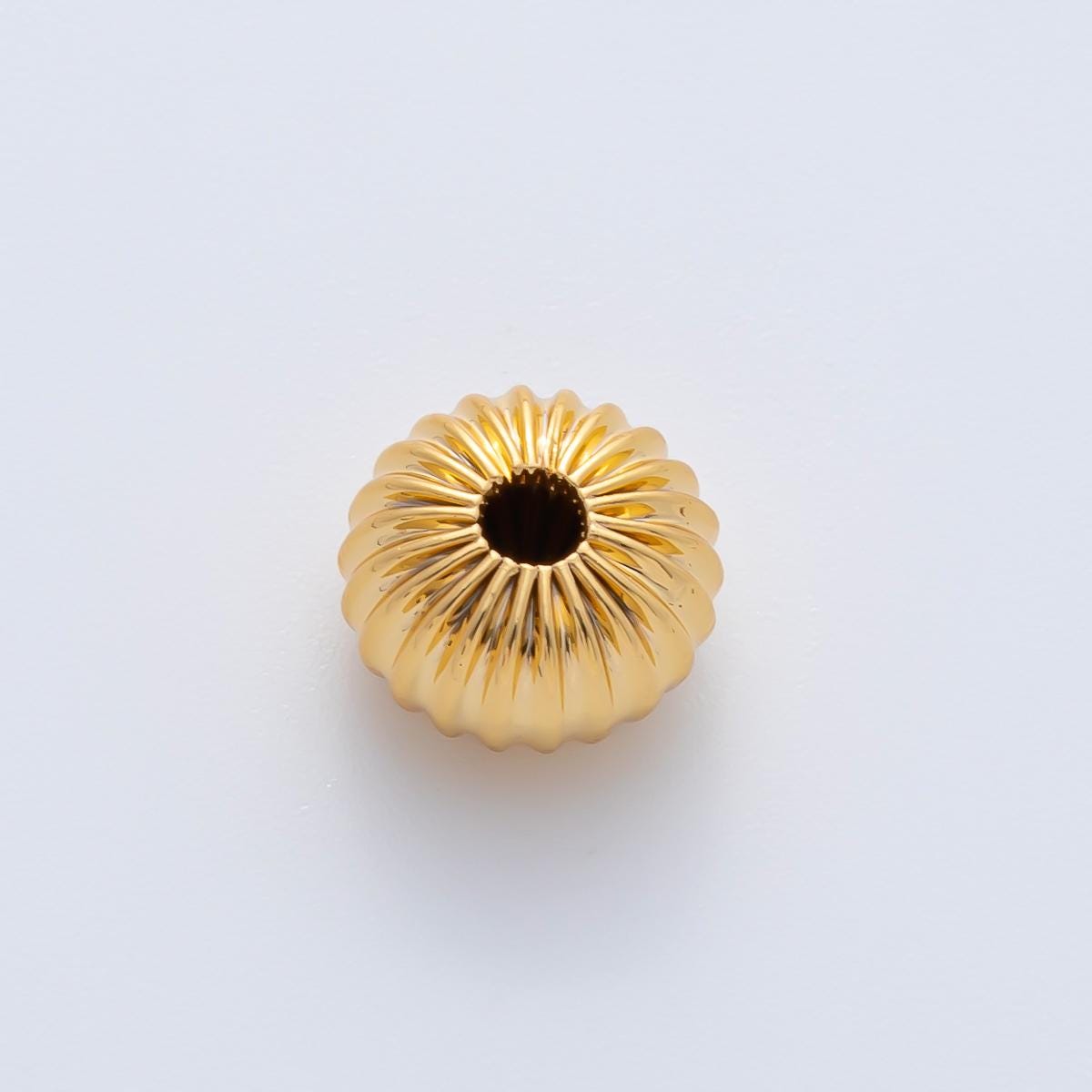 10mm gold dainty textured round spacer beads Round geometric for necklace bracelet connector jewelry making supply findings B-348