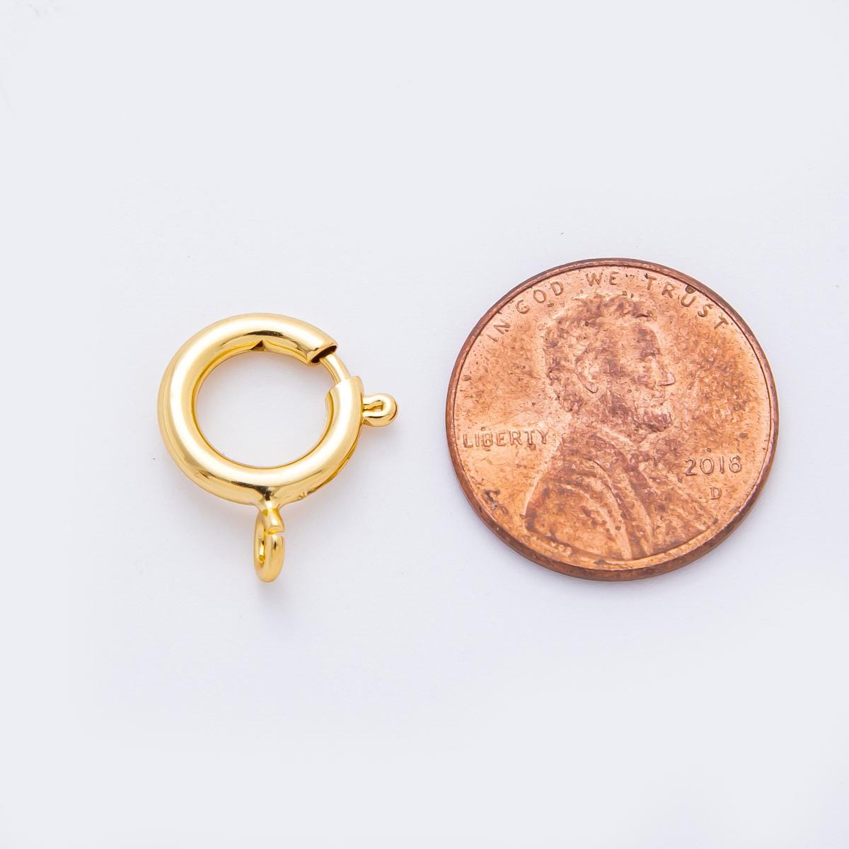 18K Gold Filled 16mm Minimalist Spring Clasp Closure Finding | Z1394