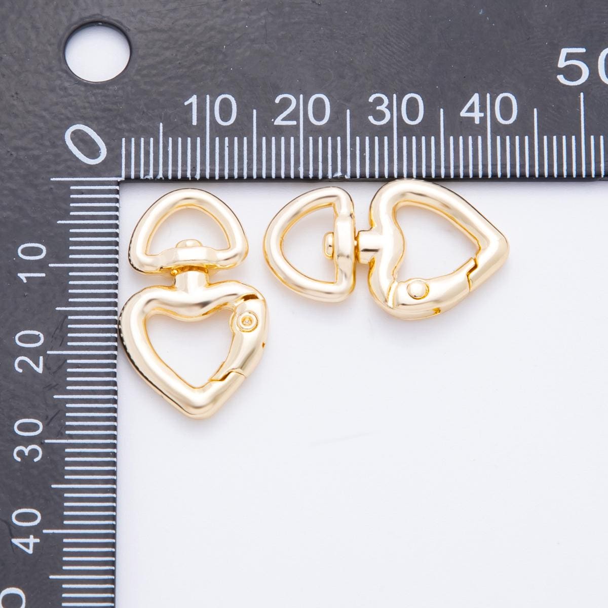 18K Gold Filled 26mm Heart Push Gate Swivel Link Clasp Closure Finding | Z1393