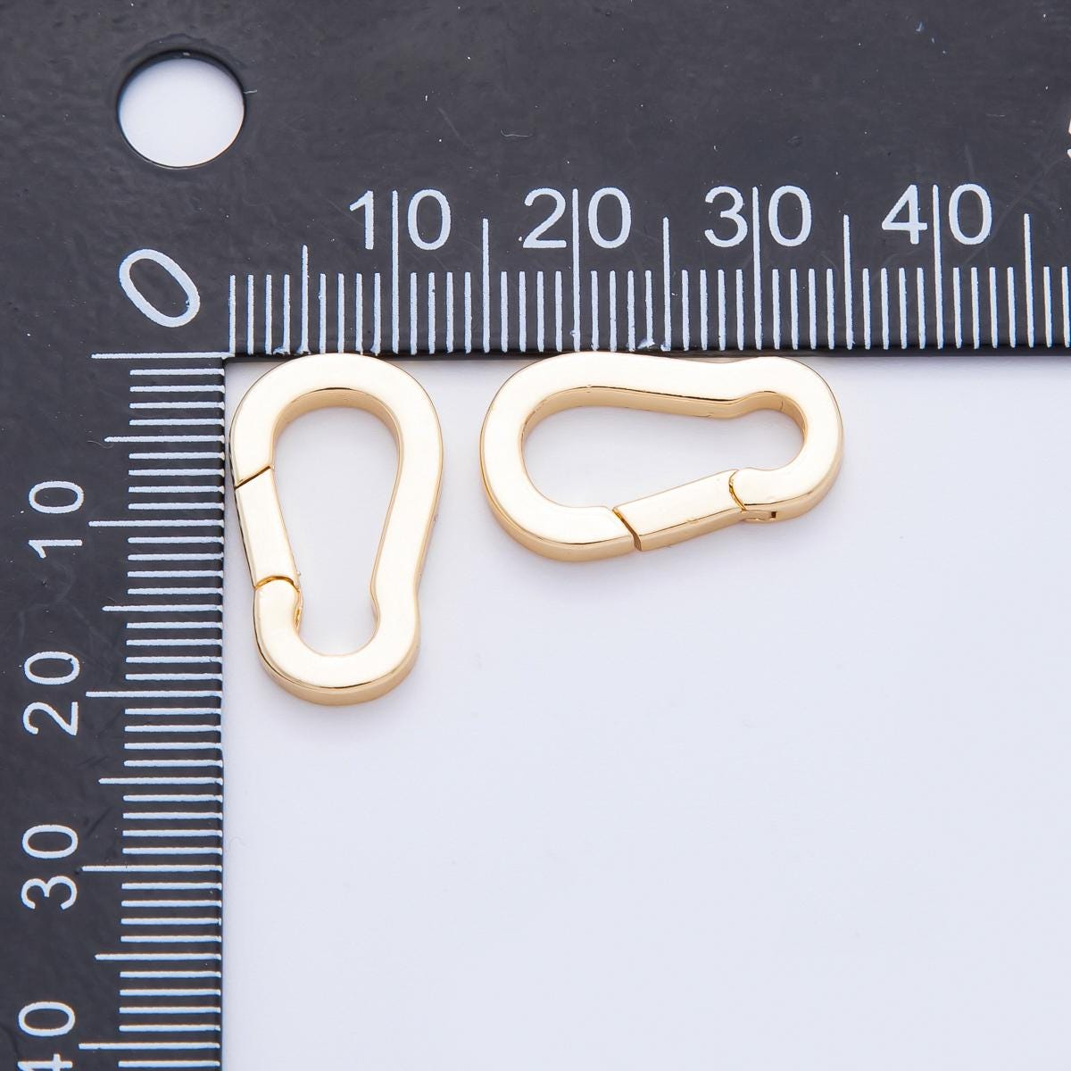 18K Gold Filled 20mm Oval Carabiner Push Gate Clasp Closure Finding | Z1378
