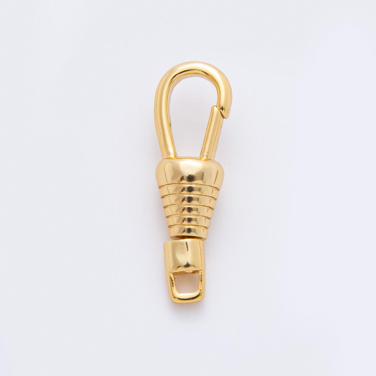 18K Gold Filled 27mm Ribbed Push Gate Clasp Swivel Closure Clasps Finding | Z1379