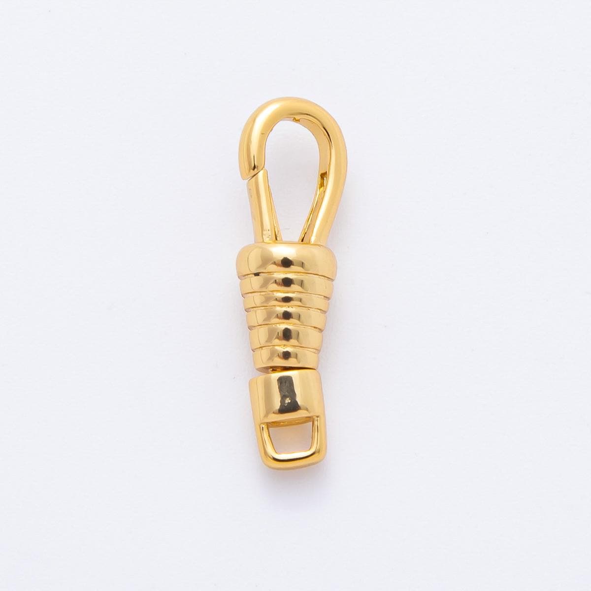 18K Gold Filled 20mm Ribbed Push Gate Clasp Swivel Clasps Closure Finding | Z1380