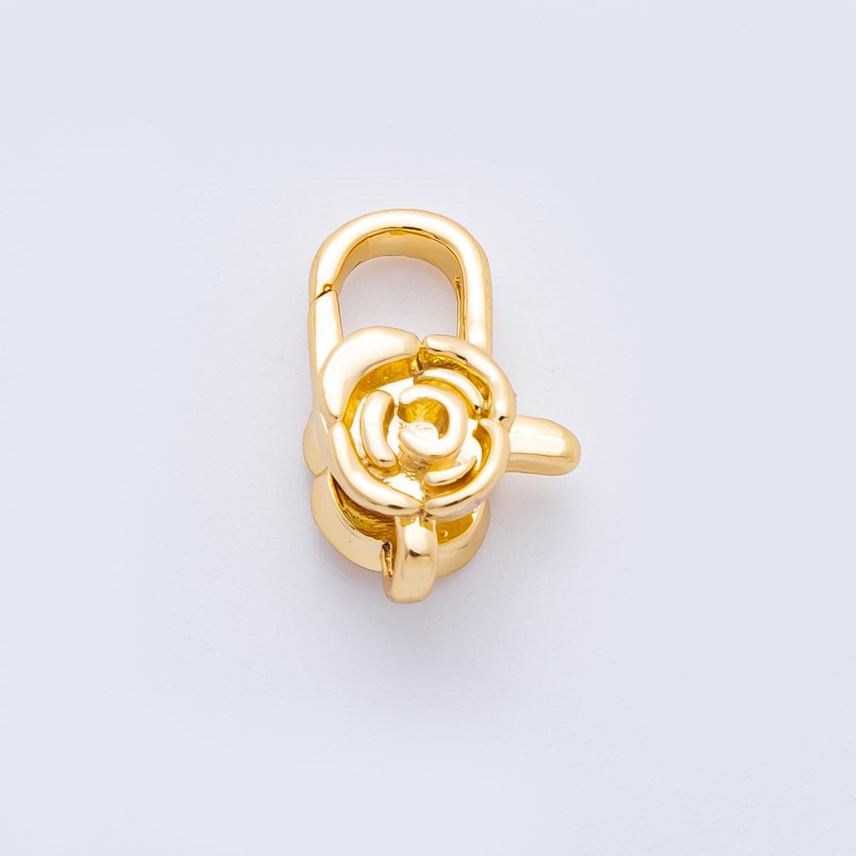 18K Gold Filled 15mm Rose Flower Oblong Lobster Clasp Closure Finding | Z1384