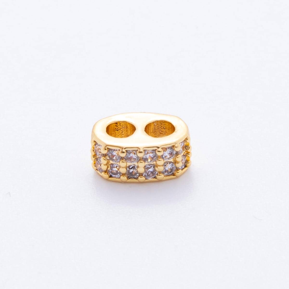 Adjustable Cord Necklace Stopper Beads for Jewelry Making 2-Hole Slider Beads for Necklace 18k Gold Filled Spacer Beads Supplies AF-A1031