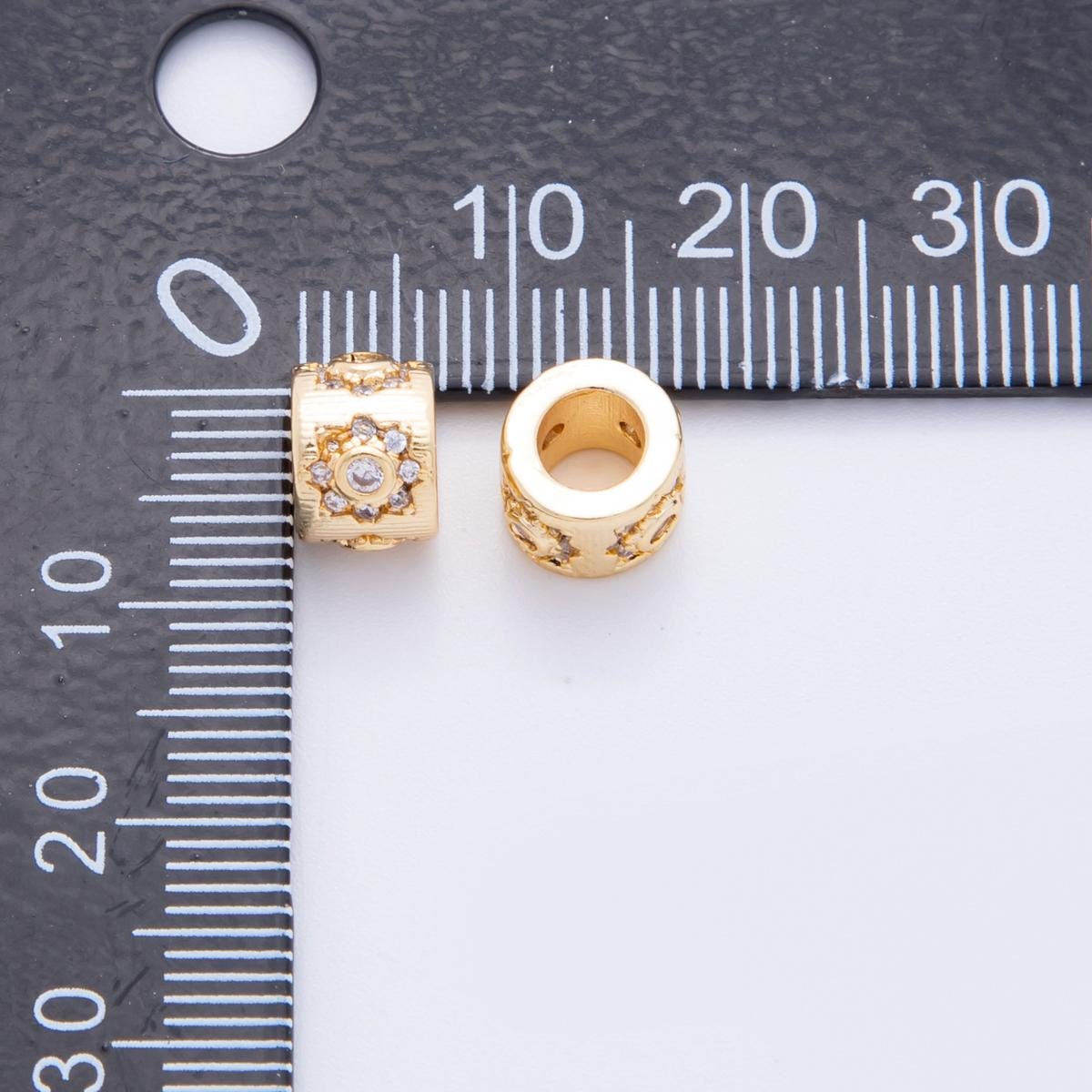 1x dainty Tube spacer beads CZ Sun beads Celestial bracelet connector for bracelet jewelry making supply finding 8mm Beads AF-1034