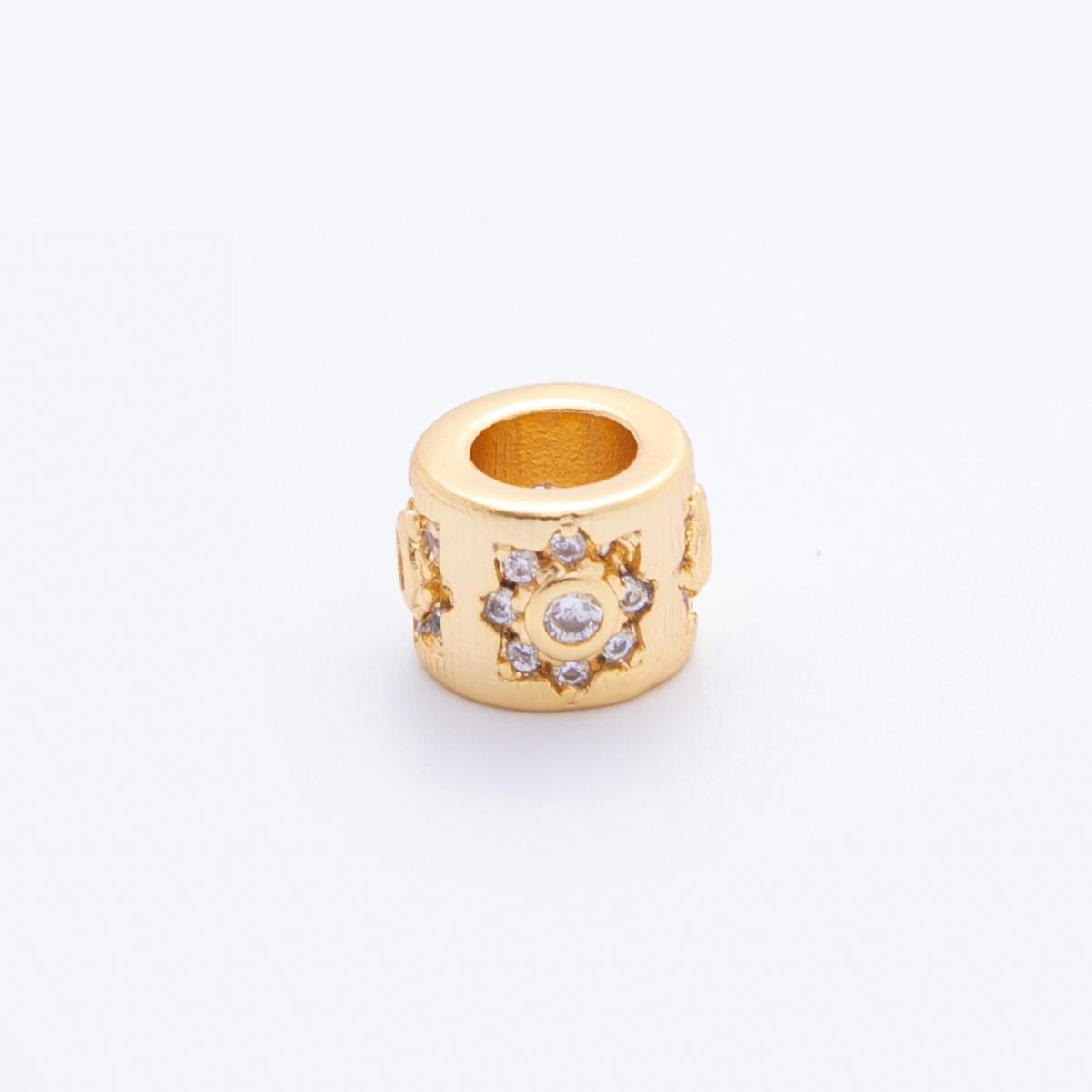 1x dainty Tube spacer beads CZ Sun beads Celestial bracelet connector for bracelet jewelry making supply finding 8mm Beads AF-1034