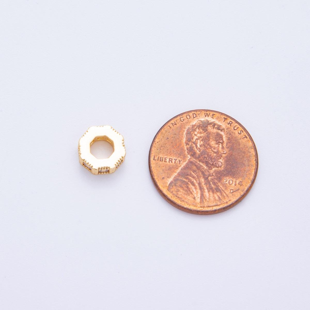 Gold Octagon Beads Charms 24K Gold Filled Geometric spacer beads Bracelet Necklace for DIY Jewelry Making Supply 8mm AF-1035