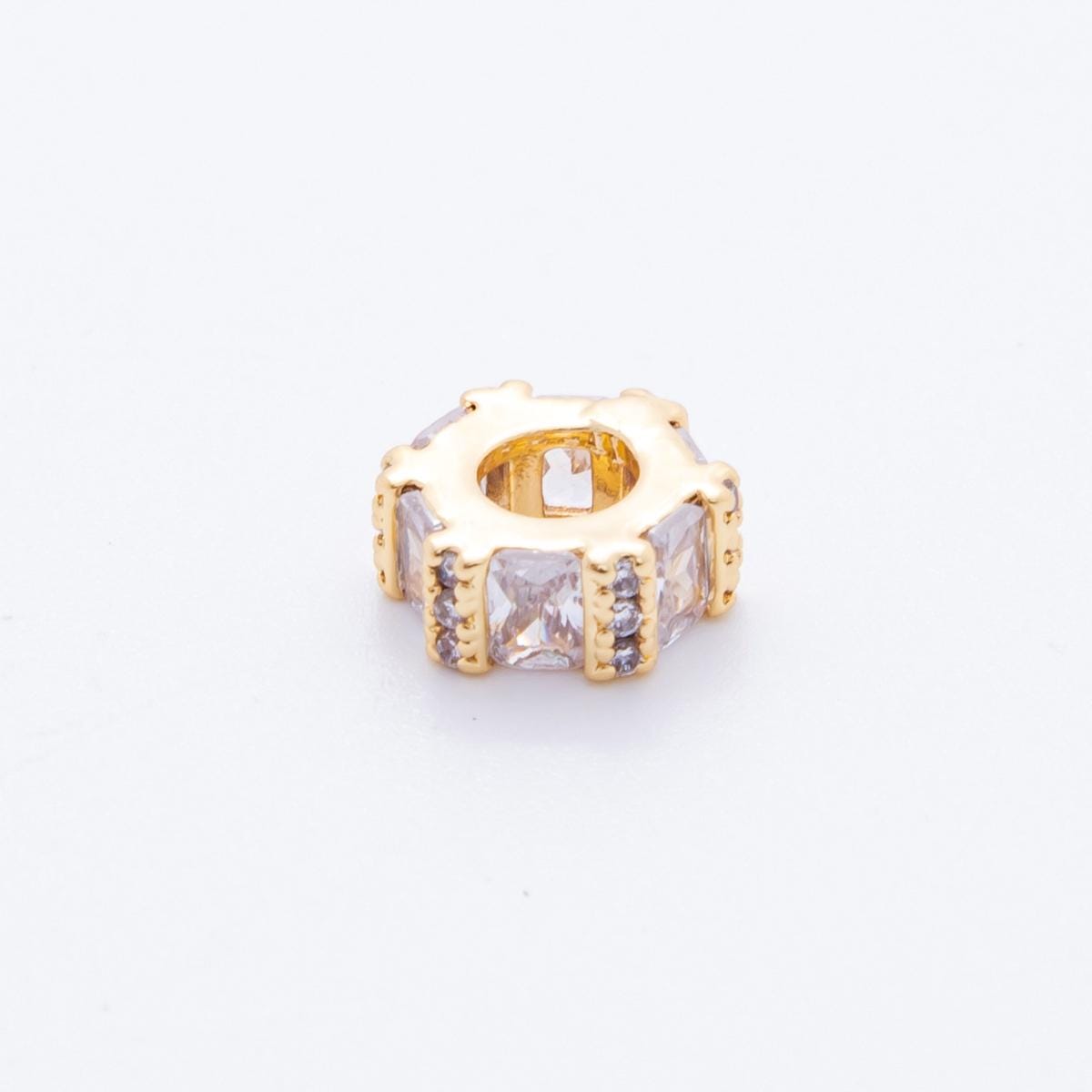 Gold Octagon Beads Charms 24K Gold Filled Geometric spacer beads Bracelet Necklace for DIY Jewelry Making Supply 10mm AF-1036