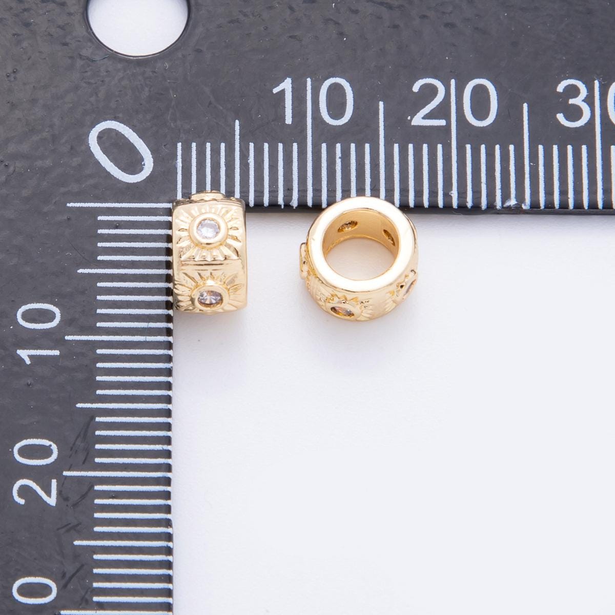 Gold Donut Beads Charms 24K Gold Filled Sun spacer beads Bracelet Necklace for DIY Jewelry Making Supply 8mm AF-1037