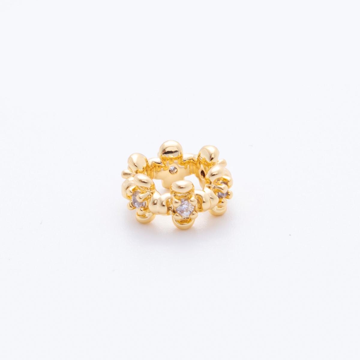 Mini Gold Cross Bead Spacer 24k gold filled bead spacer in gold AF-1040