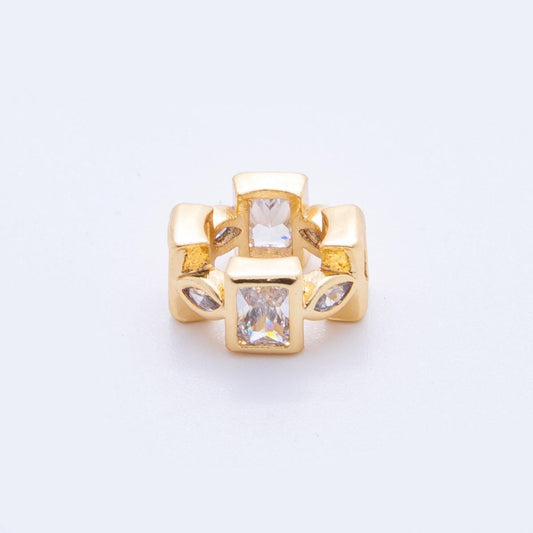 Mix Shape Pave Mini Gold Geometric Bead Spacer 24k gold filled bead spacer in gold AF-1043