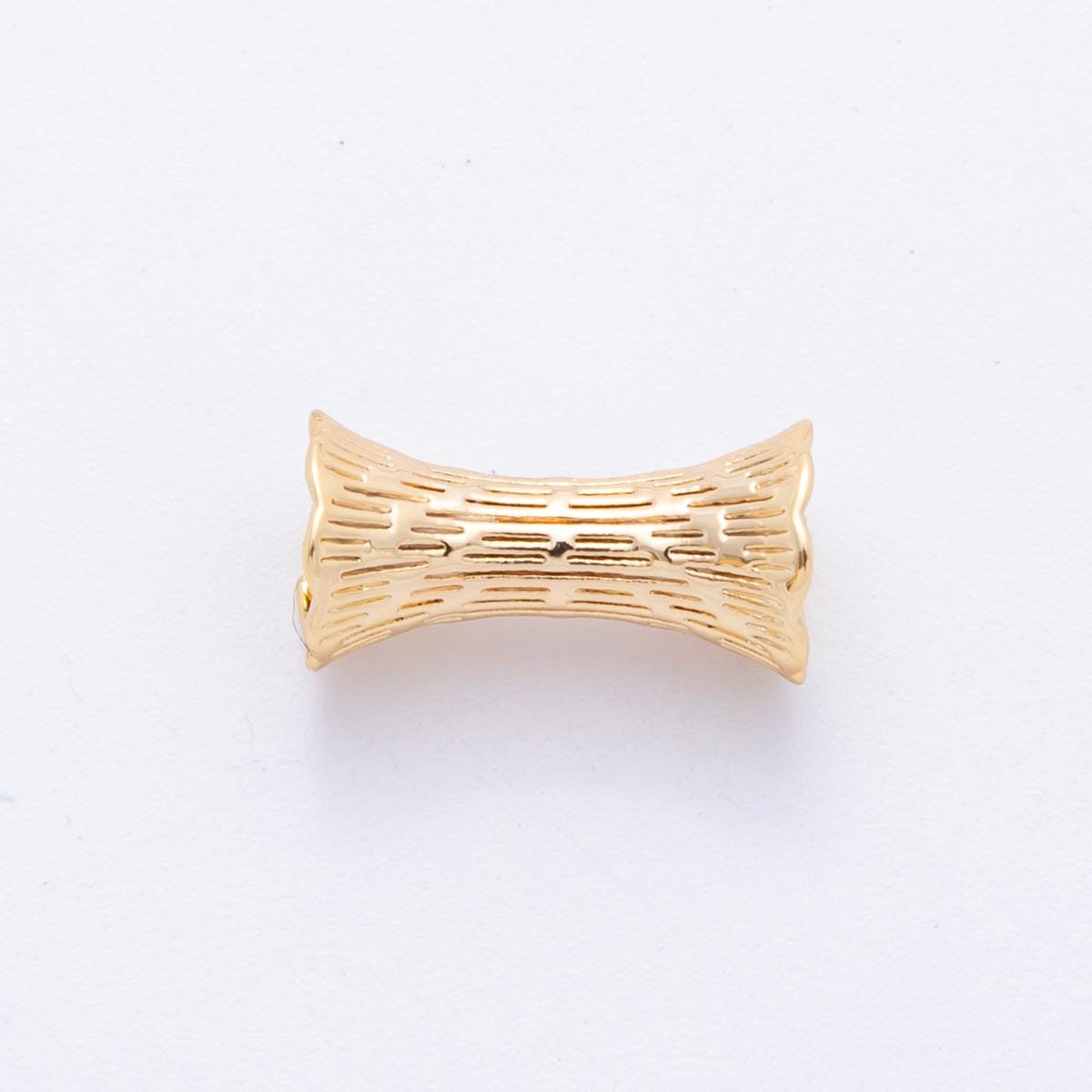 18K Gold Filled 7x14 mm Long Textured Hourglass Bead Spacer| AF-1050