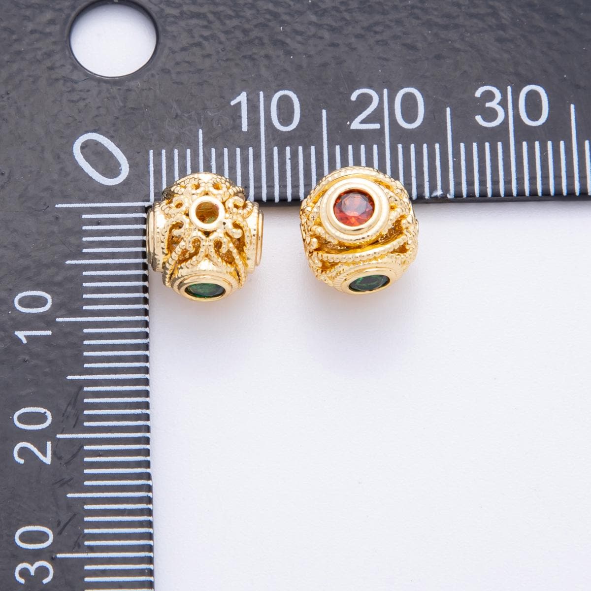 18k gold filled 9.5mm Colorful cz Round Ball bead Spacer | AF-1038