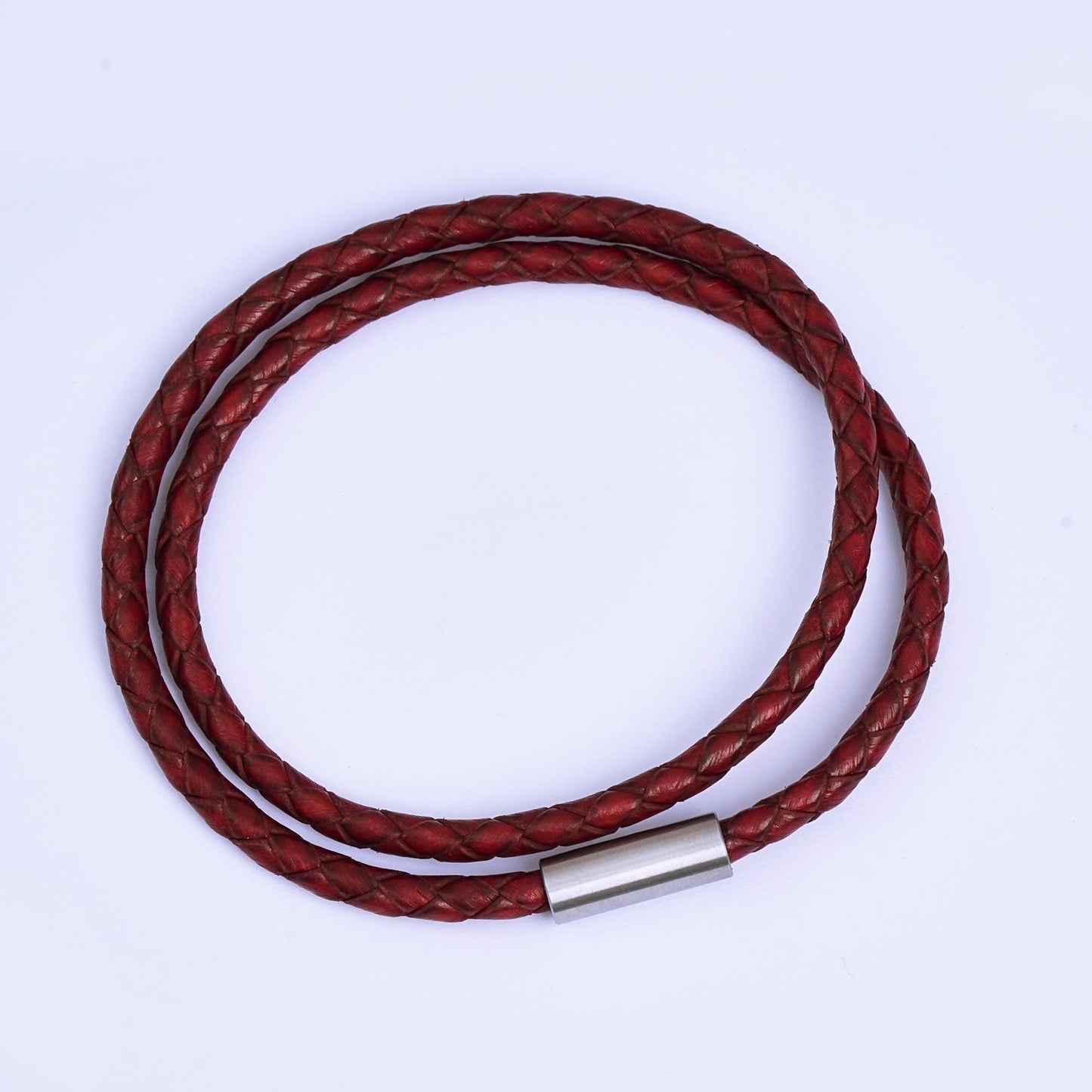 Men Cord Bracelet Orange, Black, Brown, Blue , Red Braided Leather Cord Bracelet for Christmas Gift | WA-1018
