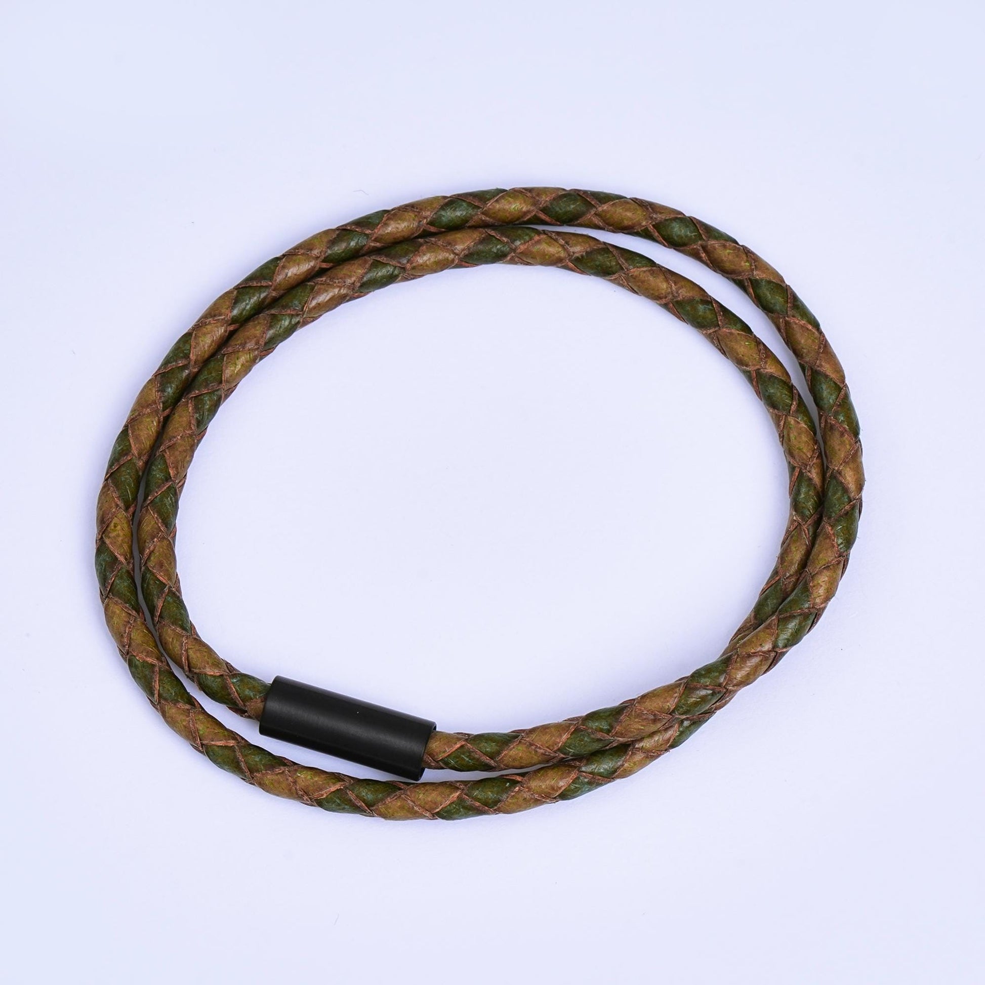 4mm For Men Brown Black Orange Blue Braided Leather Rope Cord Bracelet Black Push Clasp 7.5 inch , 8.5 inch Bracelet for Christmas Gift