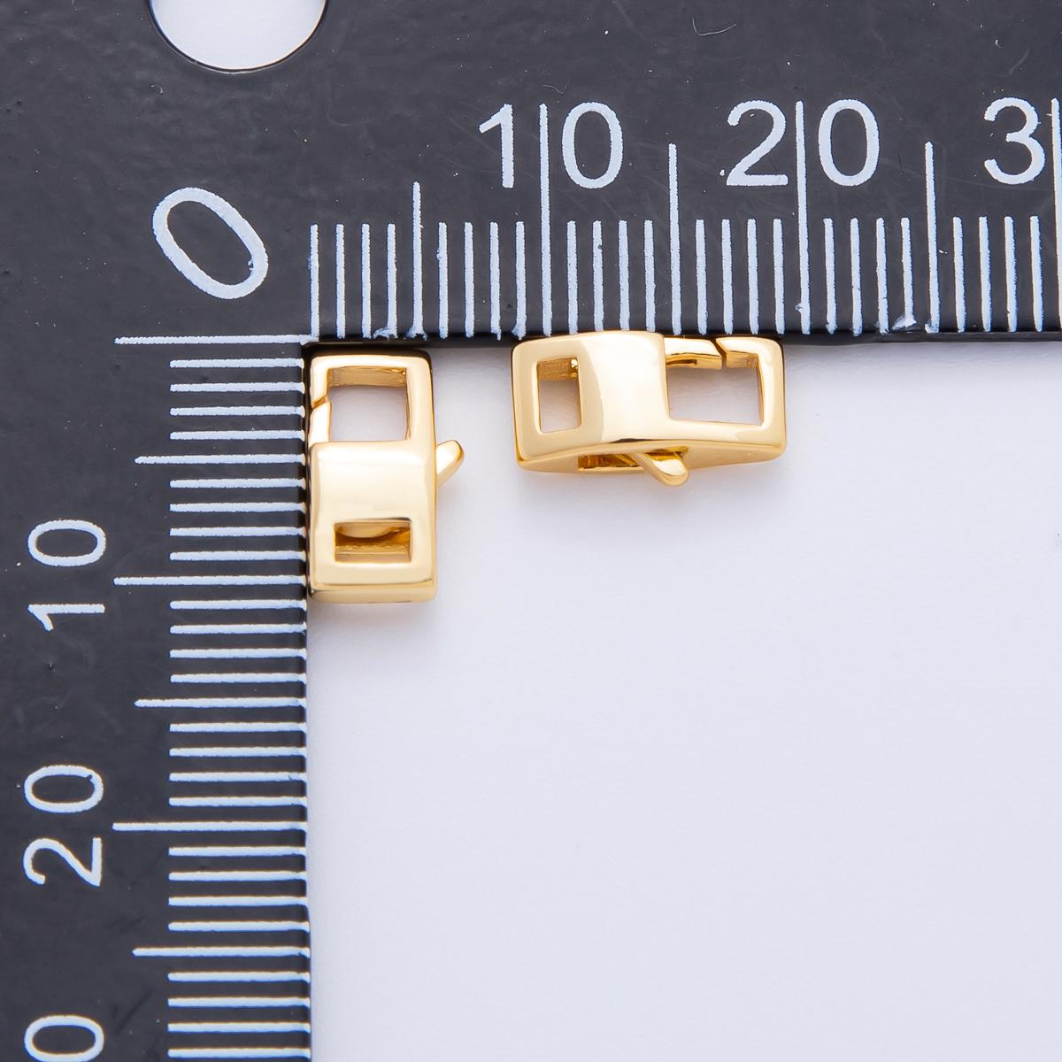18K Gold Filled 10.5mm Square Rectangle Lobster Clasp Closure Finding | Z1385