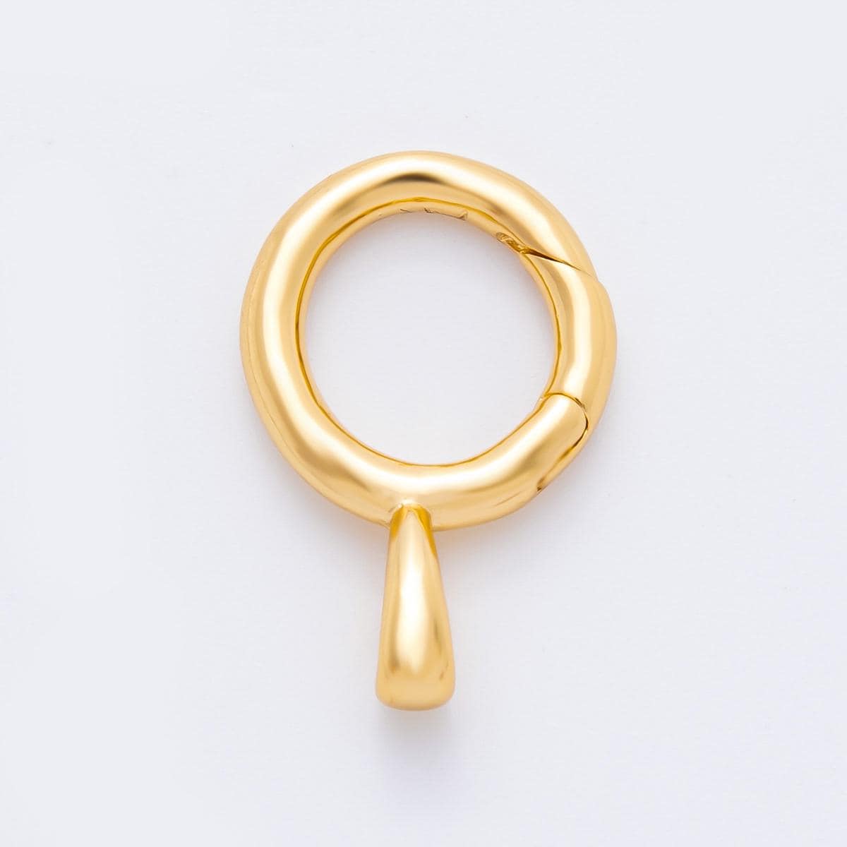 18K Gold Filled 22.5mm Push Gate Round Clasp Pendant Clasps Closure Finding | Z1388