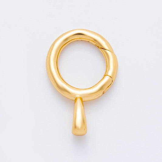 18K Gold Filled 22.5mm Push Gate Round Clasp Pendant Clasps Closure Finding | Z1388