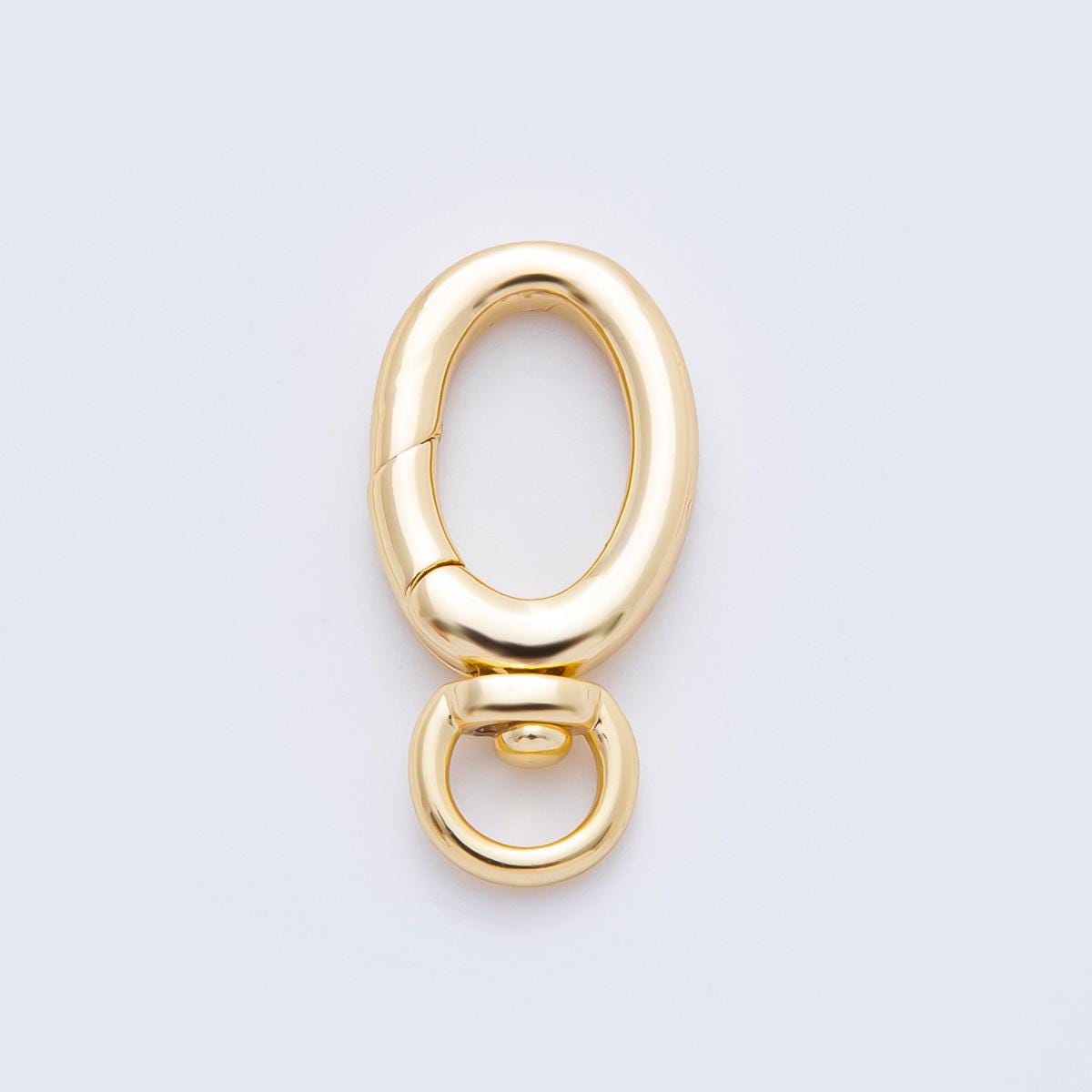 18K Gold Filled 21.5mm Oval Push Gate Clasp Swivel Clasps Closure Finding | Z1392