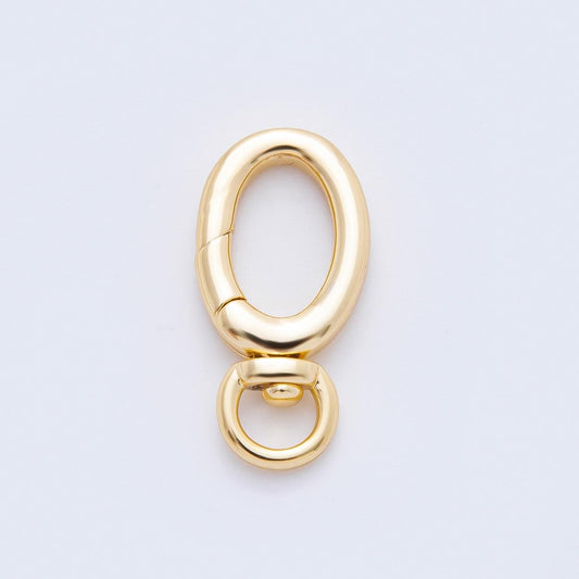 18K Gold Filled 21.5mm Oval Push Gate Clasp Swivel Clasps Closure Finding | Z1392